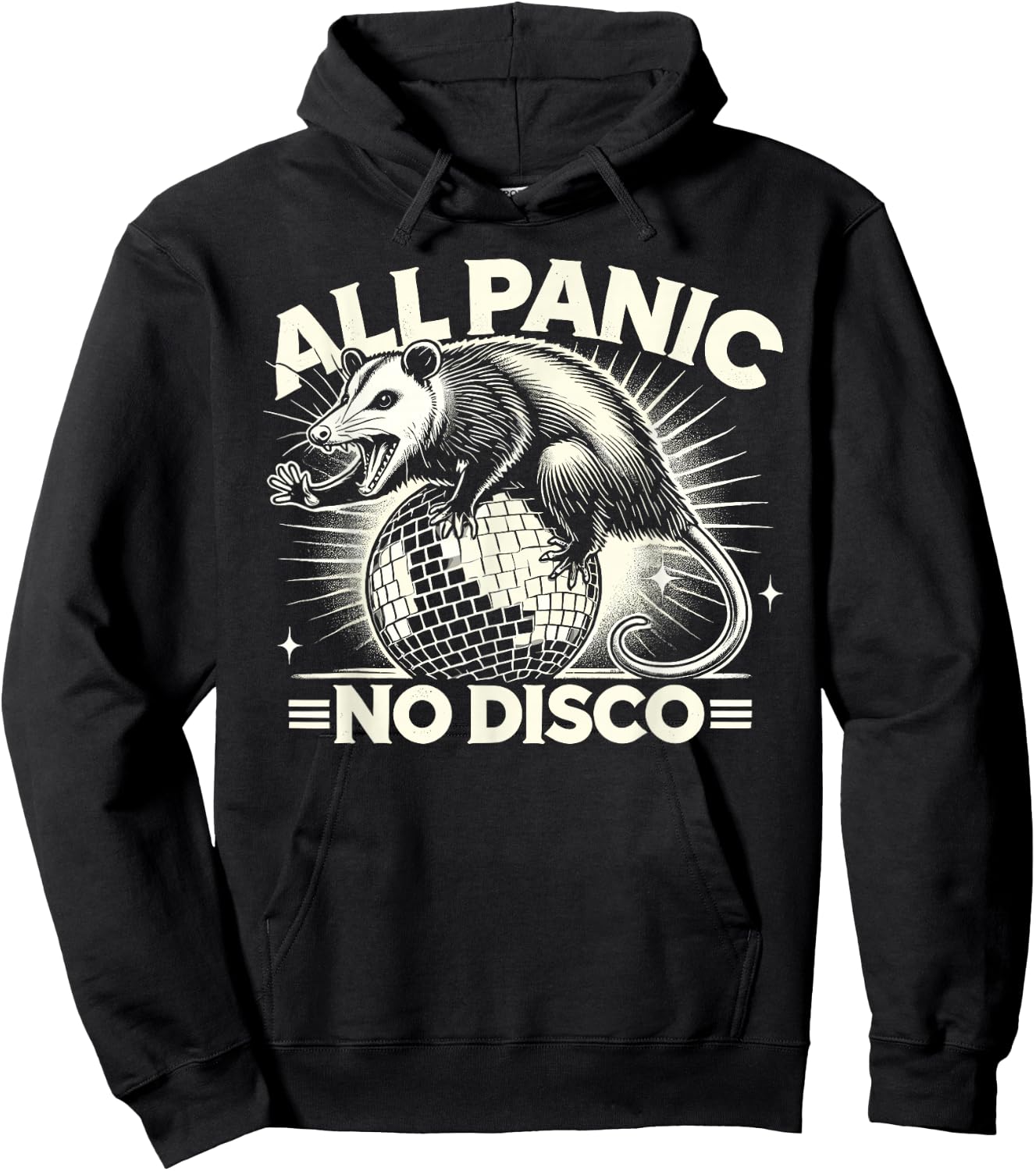 All Panic No Disco Opossum Funny Screaming Possum Hoodie - Hoodie | Black