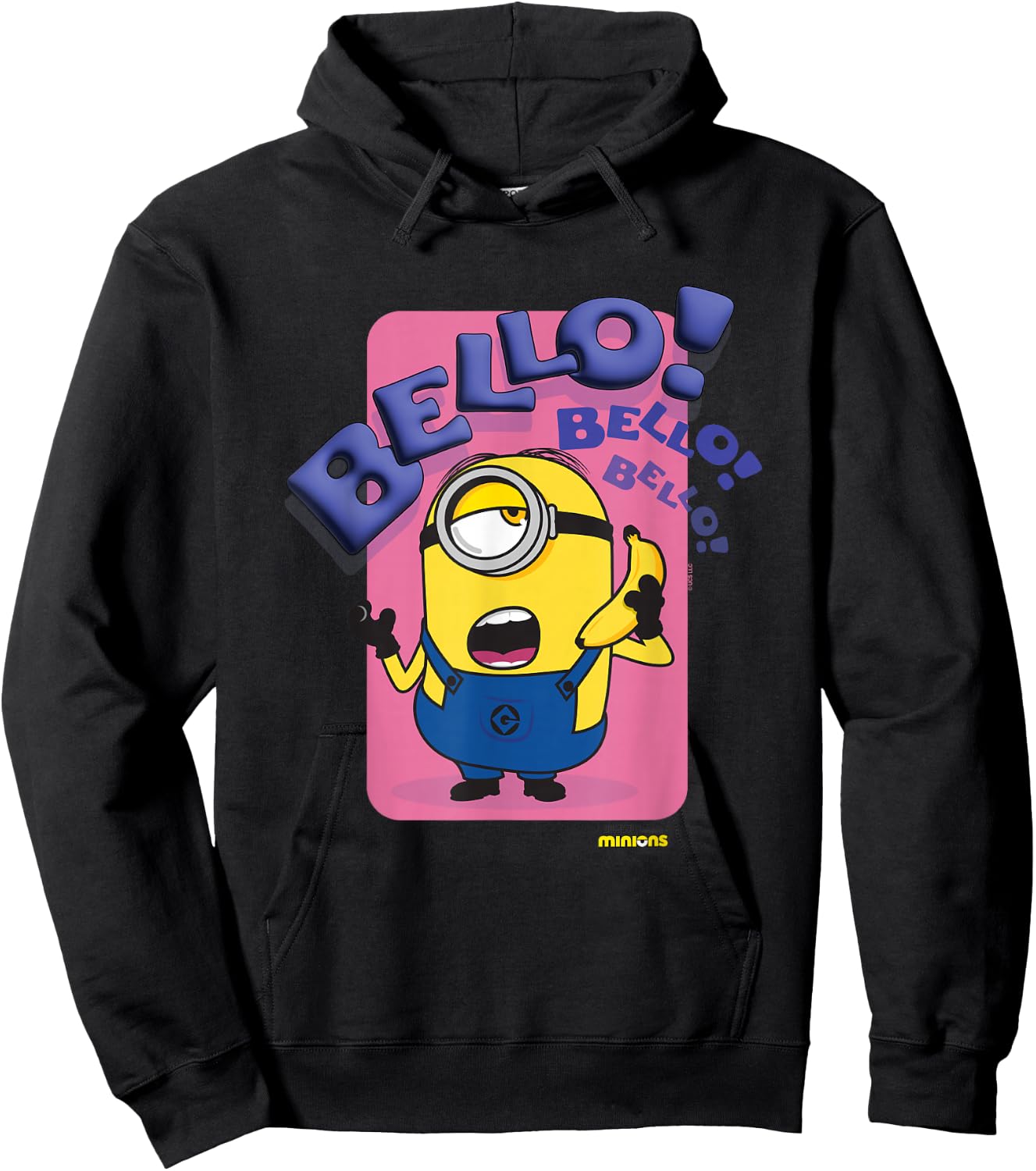 Minions Bello! Bello! Bello! Stuart Talking On Banana Phone Hoodie - Hoodie | Black