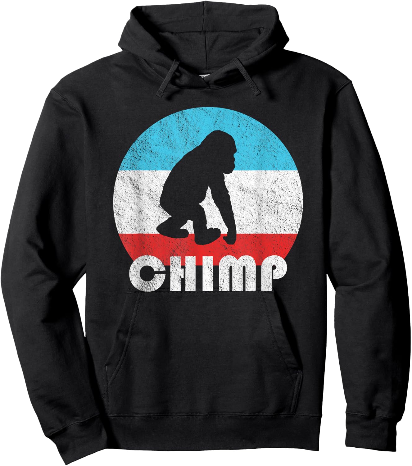 Baby Chimpanzee Chimp Vintage Retro Silhouette Gift Hoodie - Hoodie | Black