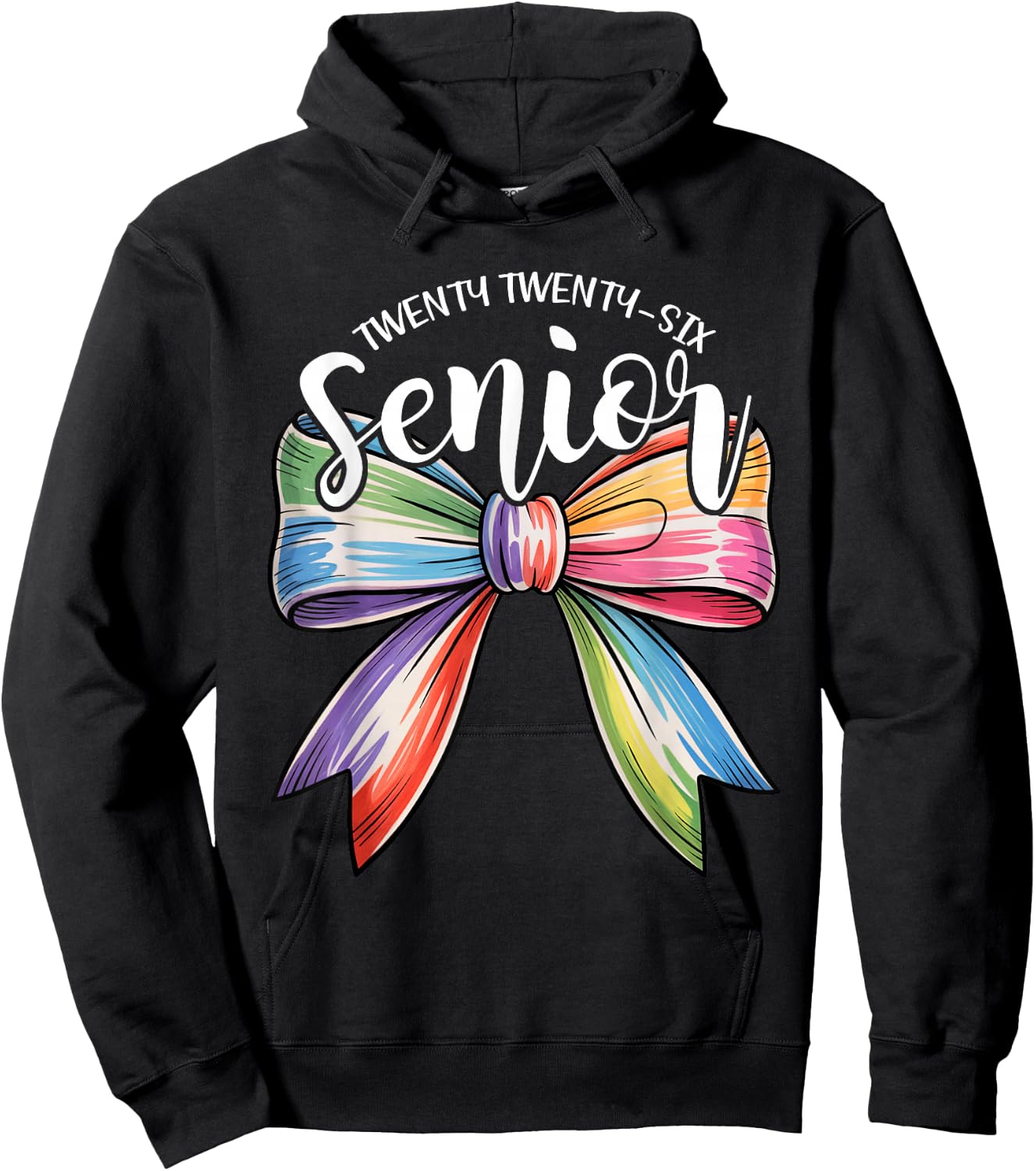 Senior 2026 Coquette Bow Class of 2026 Graduation Girl Women Hoodie - Hoodie | Black