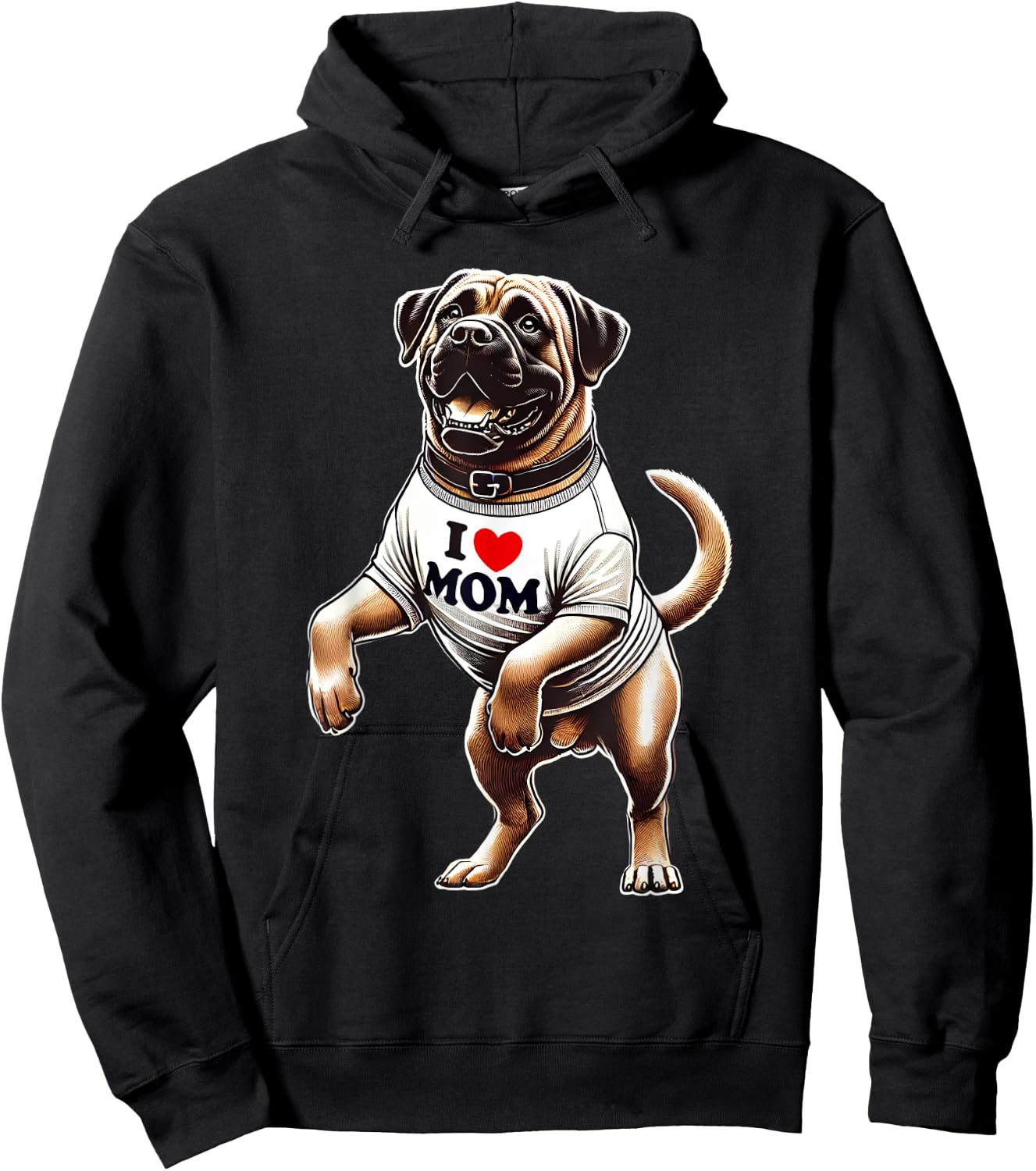 Boerboel Mom I Love Mom Boerboel Lover Hoodie - Hoodie | Black