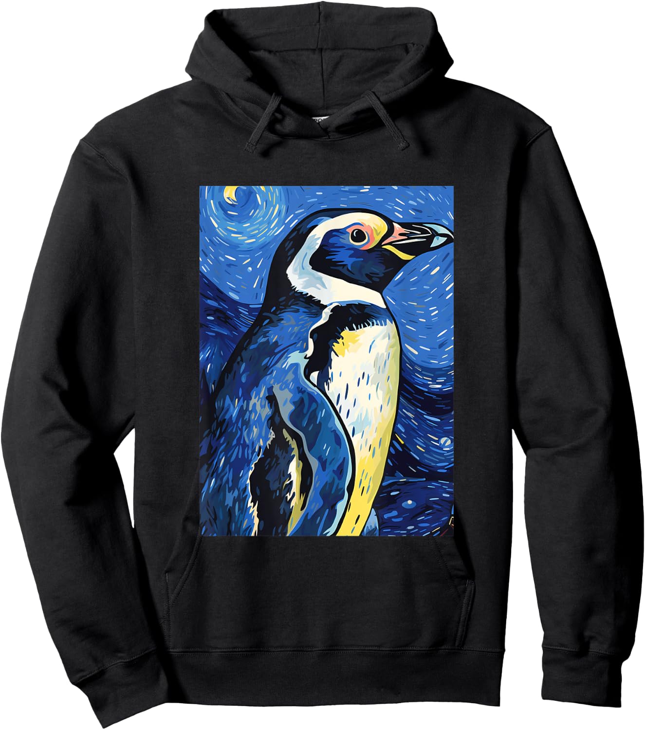 Magellanic Penguin Starry Night Painting Men Women Kids Hoodie - Hoodie | Black