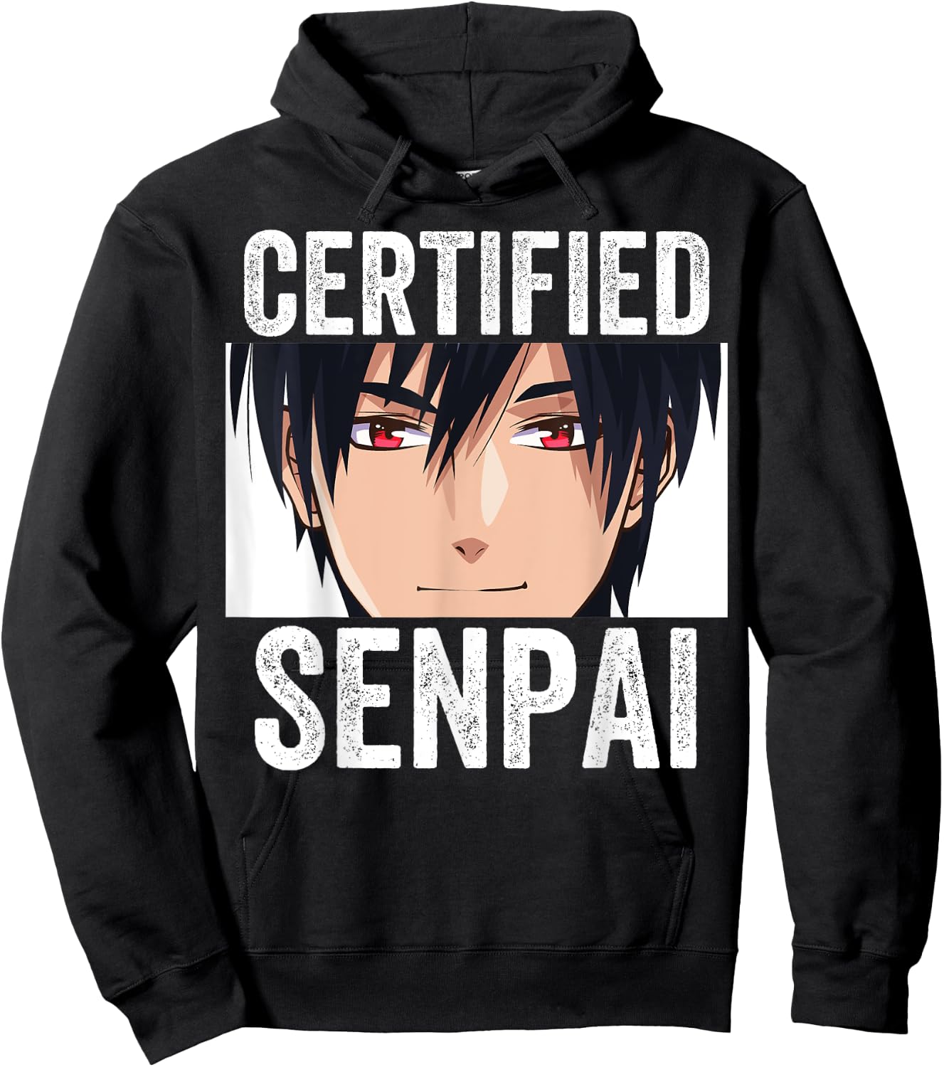Funny Anime Merch for Teen Boys and Weebs - Certified Senpai Hoodie - Hoodie | Black
