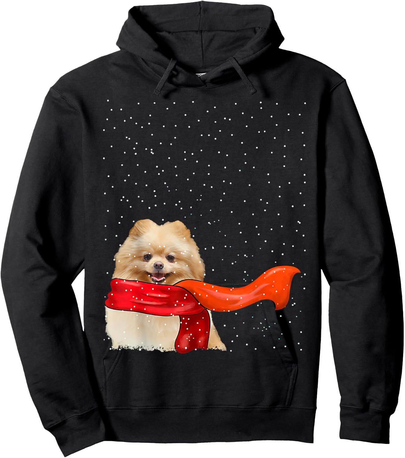 Pomeranian Dog Winter Christmas Sweater Xmas Pet Hoodie - Hoodie | Black