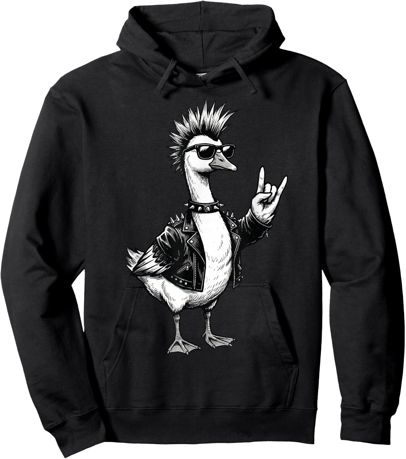 Goose Punk Rock Duck Alternative Hoodie - Hoodie | Black