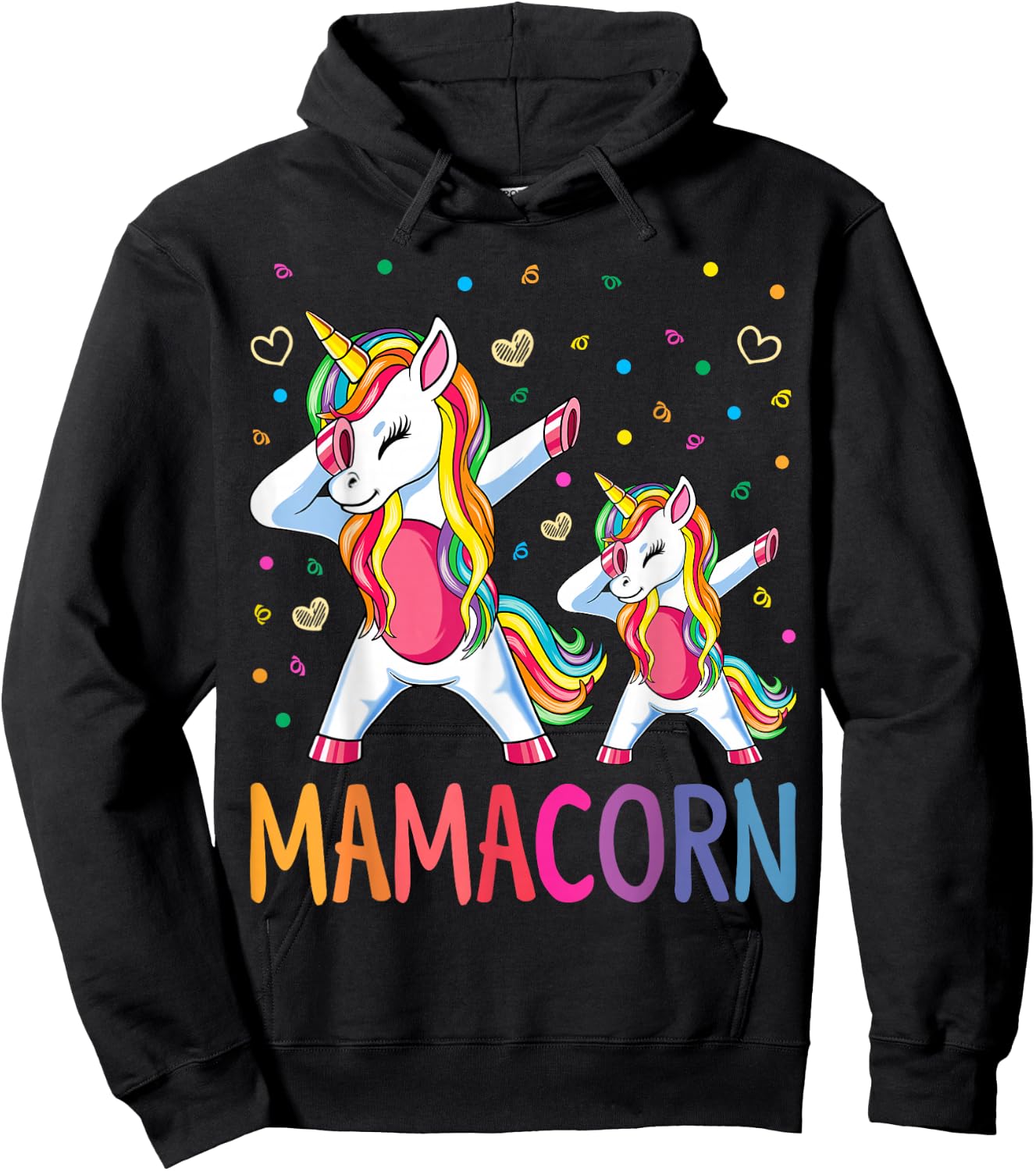 Funny Mamacorn Unicorn Costume Mom Mother's Day Hoodie - Hoodie | Black