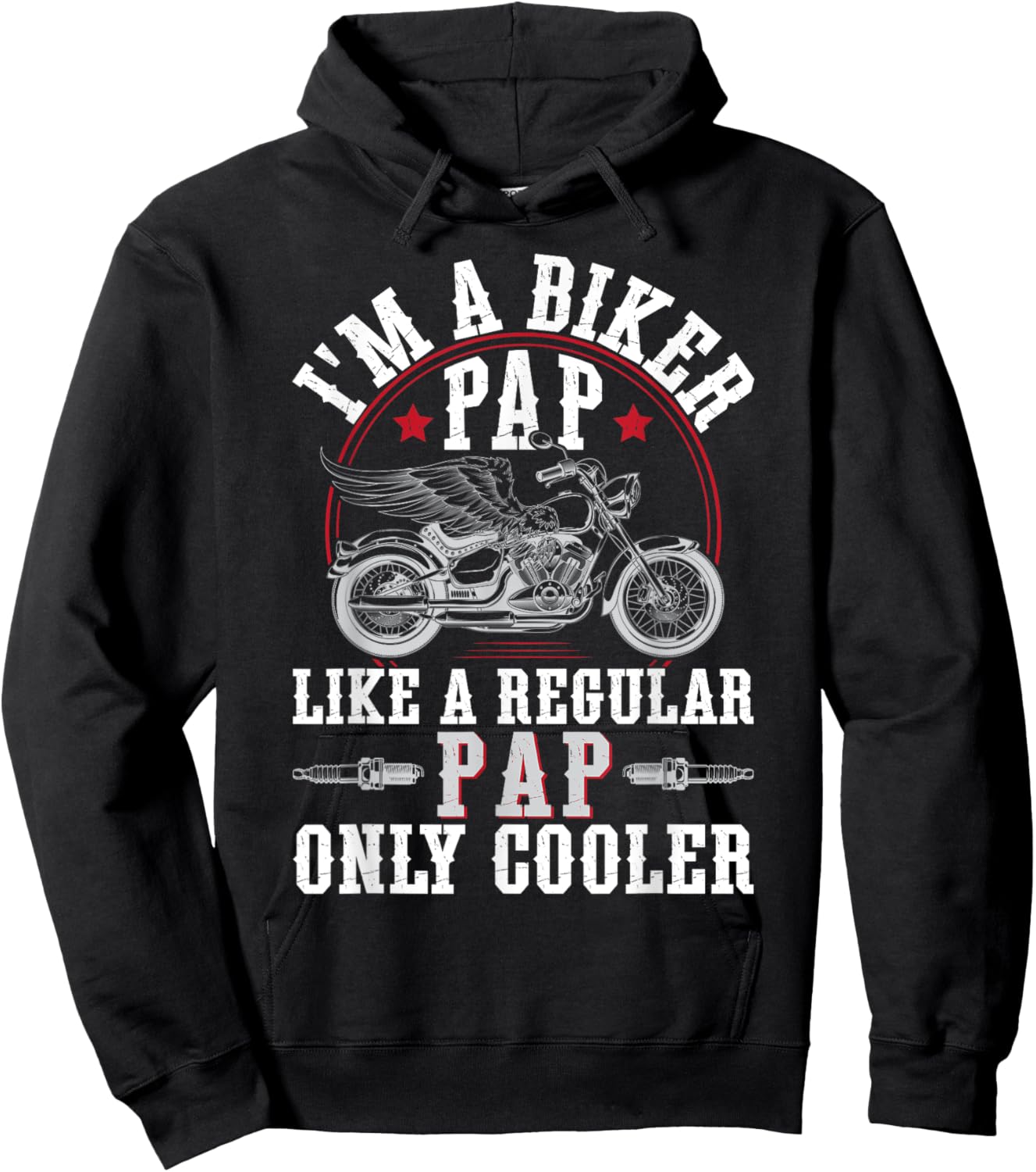 I'm A Biker Pap Grandpa Motorcycle Rider Pap Hoodie - Hoodie | Black