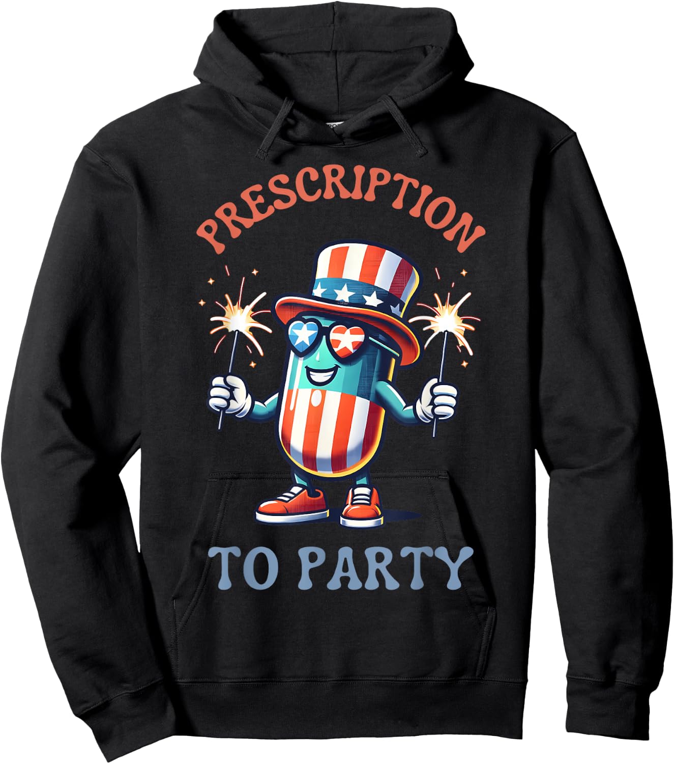 4th Of July Prescription To Party Pharmacy Independence Day Men Hoodie - Hoodie | Black