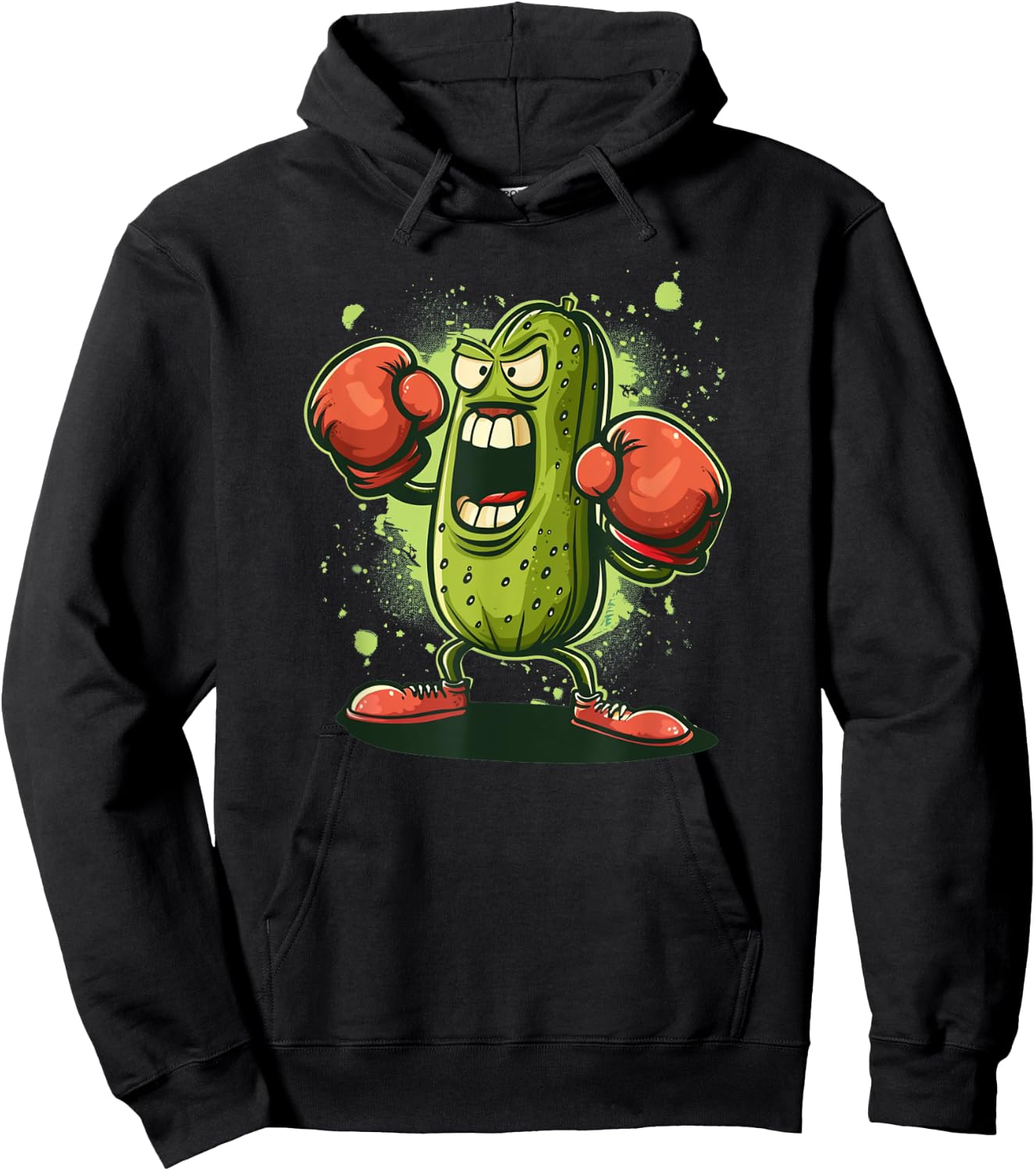 Pretty funny Pickle Outfit with boxing Gloves Hoodie - Hoodie | Black