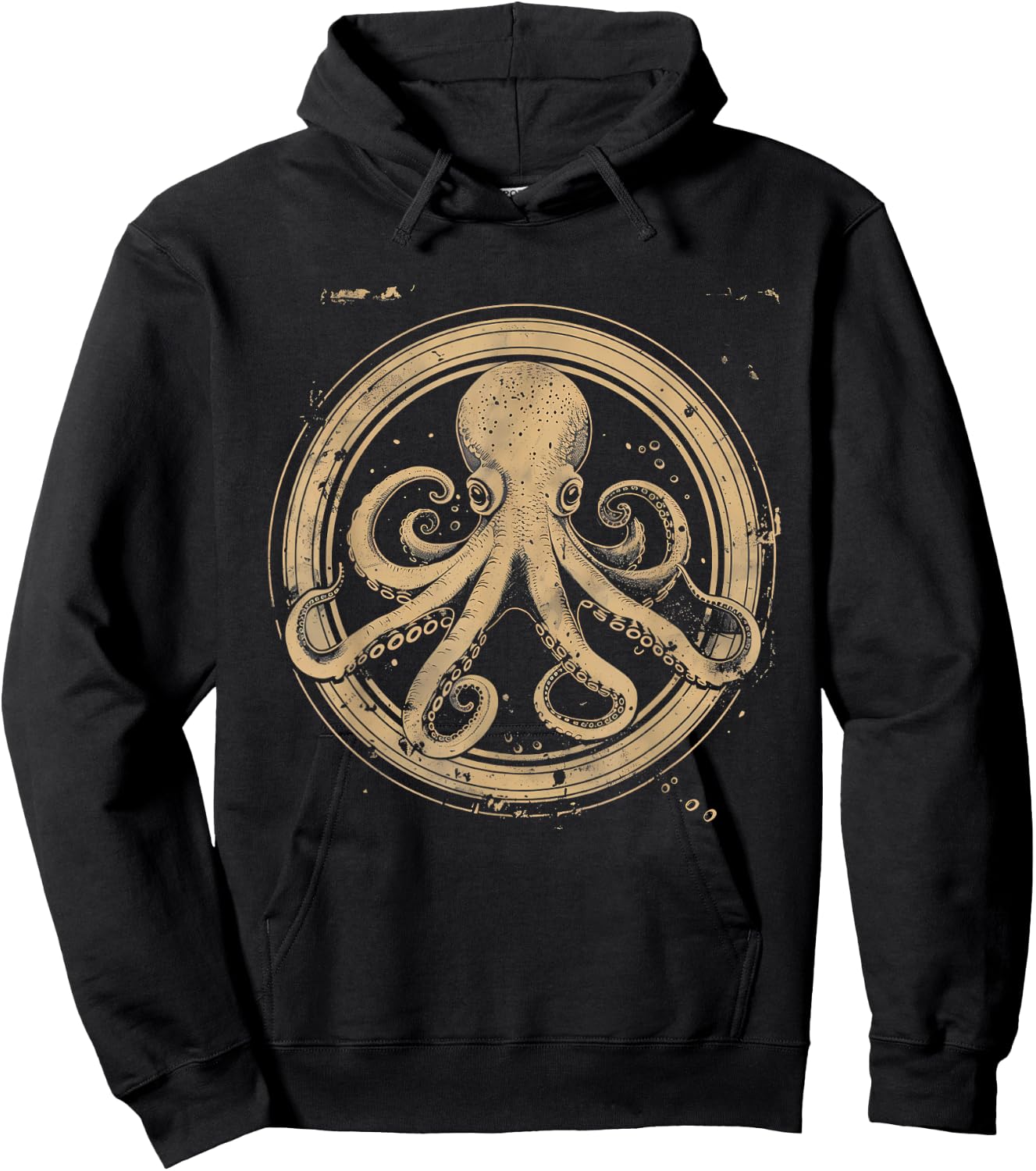 Octopus Artwork Marine Mammal Ocean Sea Animal Lover Hoodie - Hoodie | Black