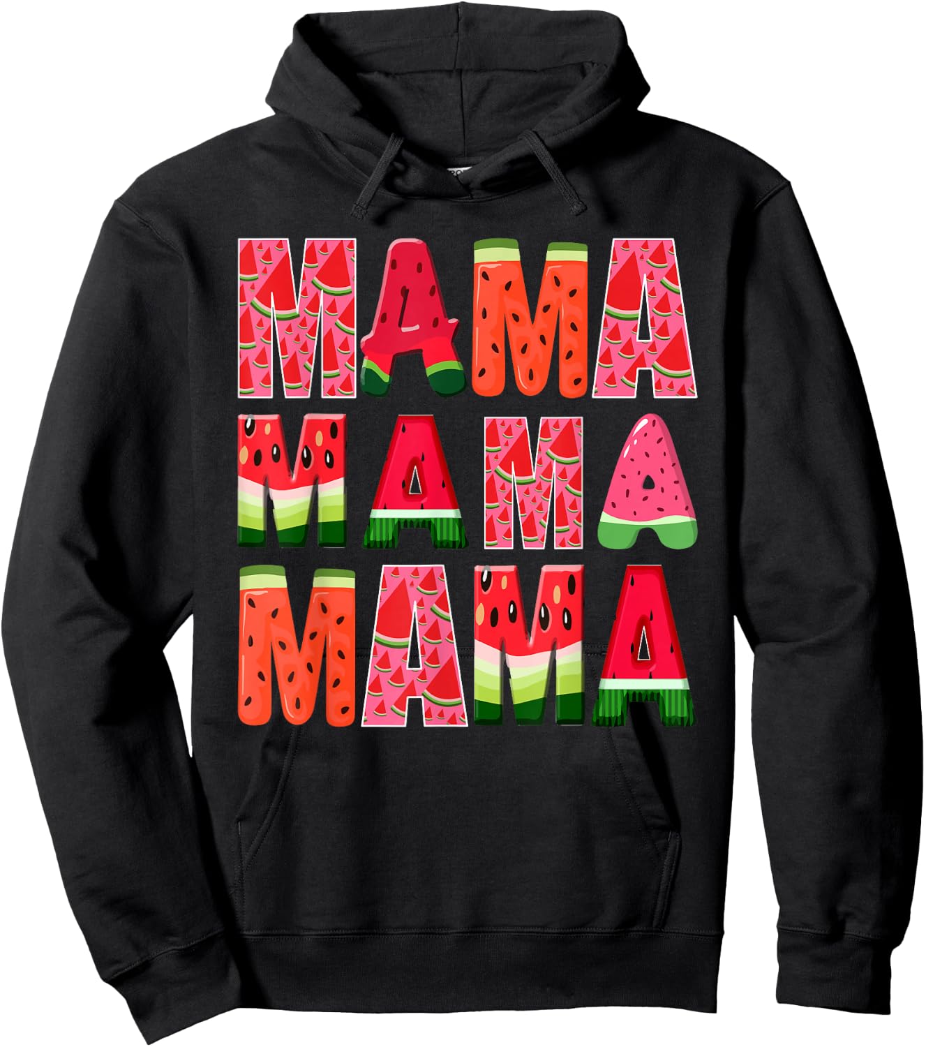 Watermelon Mama Summer Tropical Fruit Lovers Mom Hoodie - Hoodie | Black