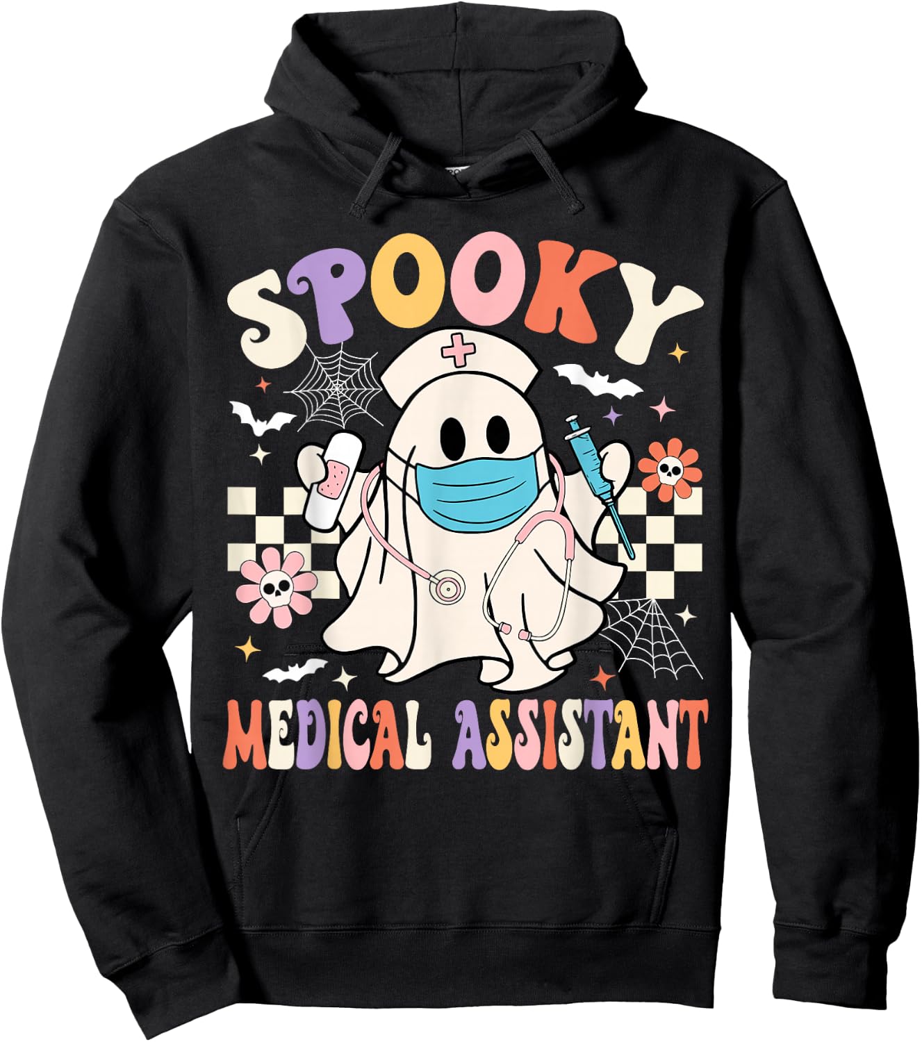 Spooky Medical Assistant Ghost Medical Assistant Halloween Hoodie - Hoodie | Black