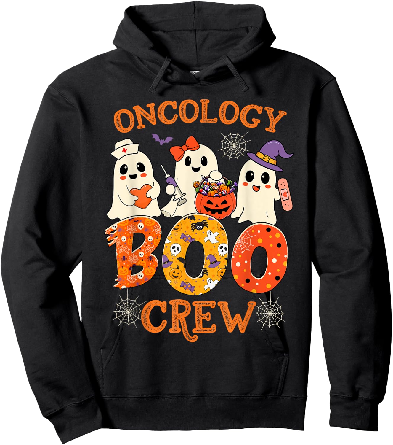 Oncology Boo Crew Funny Ghost Halloween Spooky Costume Nurse Hoodie - Hoodie | Black
