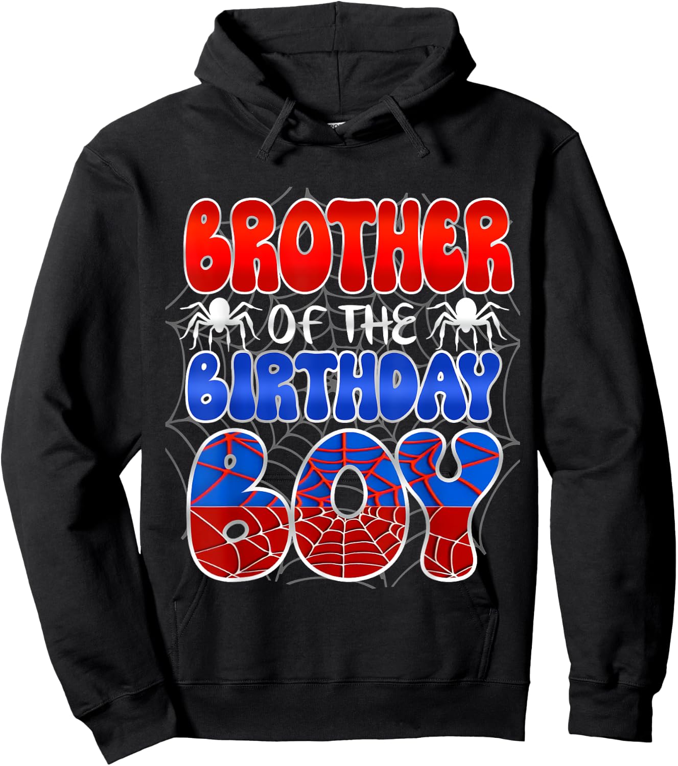 Brother Of The Birthday Boy Spider Web Family Matching Hoodie - Hoodie | Black