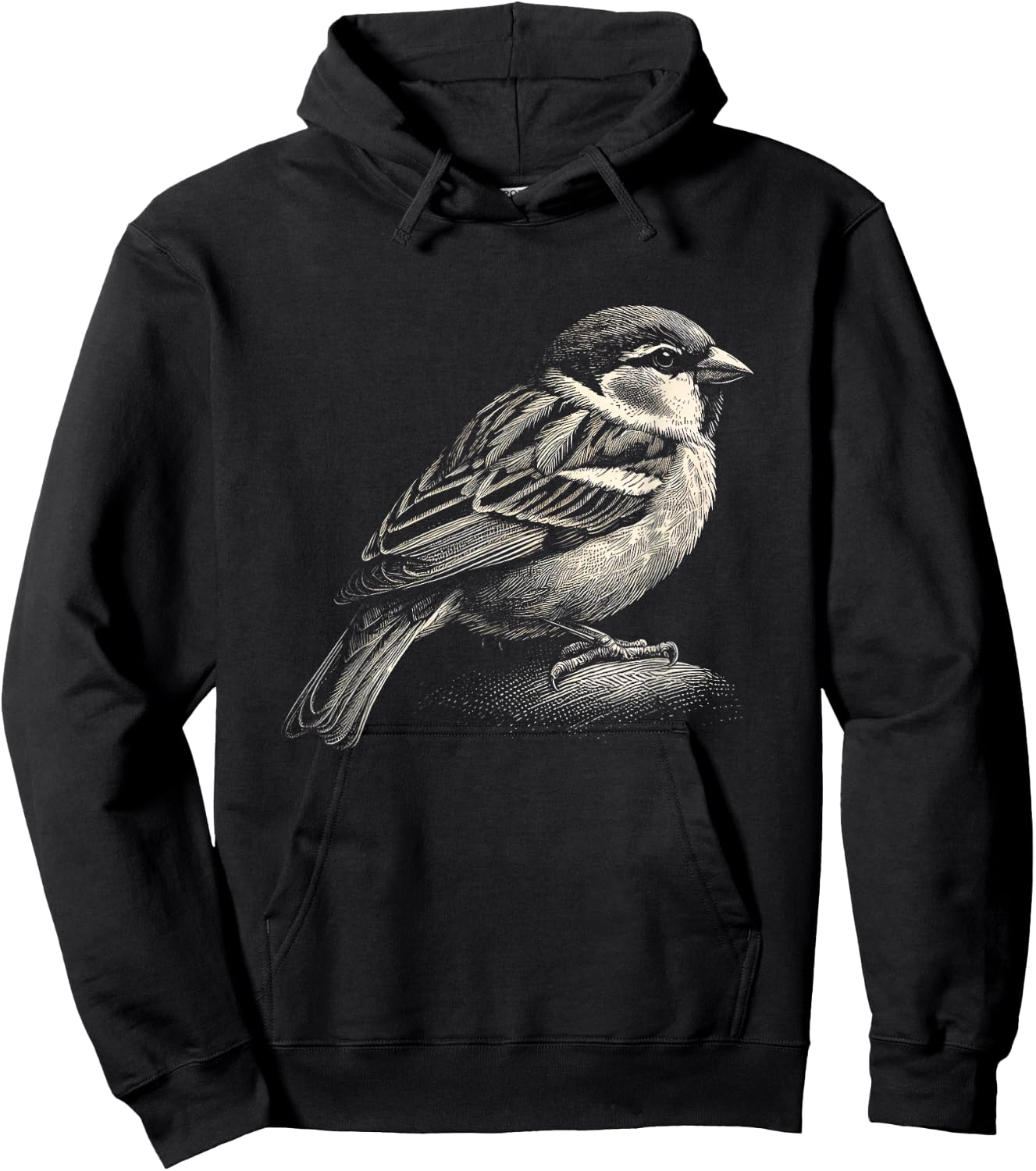 Sparrow Bird Graphic Art Design Hoodie - Hoodie | Black