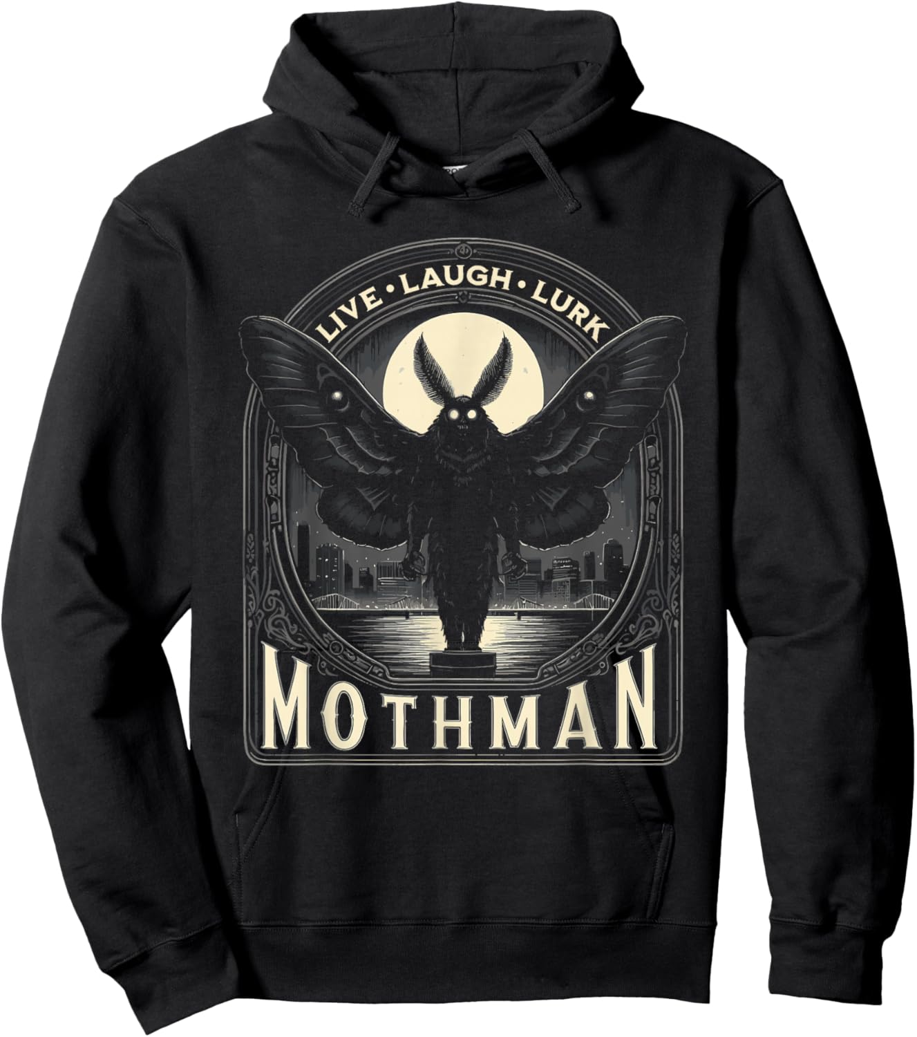 Mothman Live Love Lurk Cryptid Cryptozoology Hoodie - Hoodie | Black
