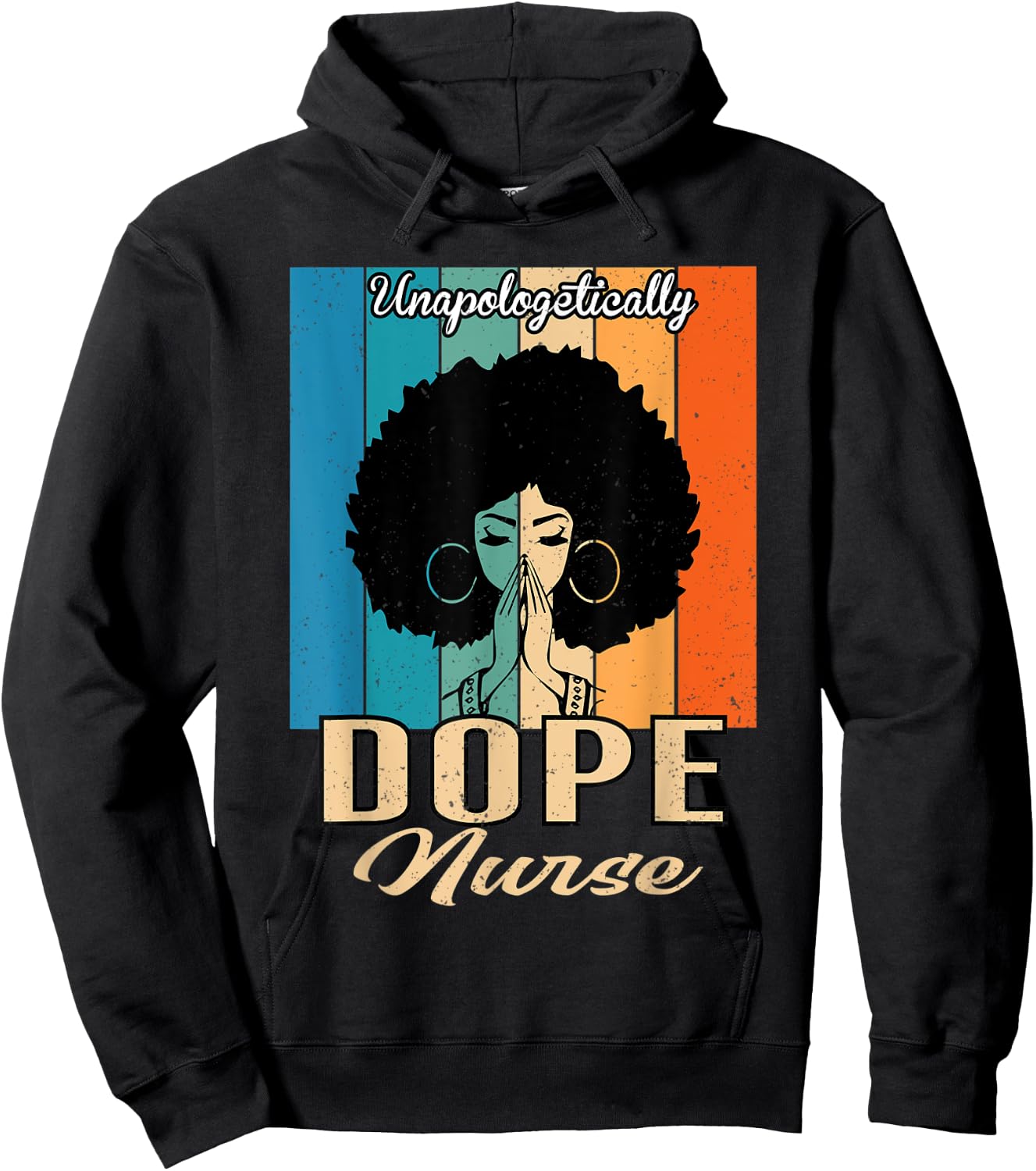 Unapologetically Dope Nurse Vintage - Juneteenth Nurse Hoodie - Hoodie | Black