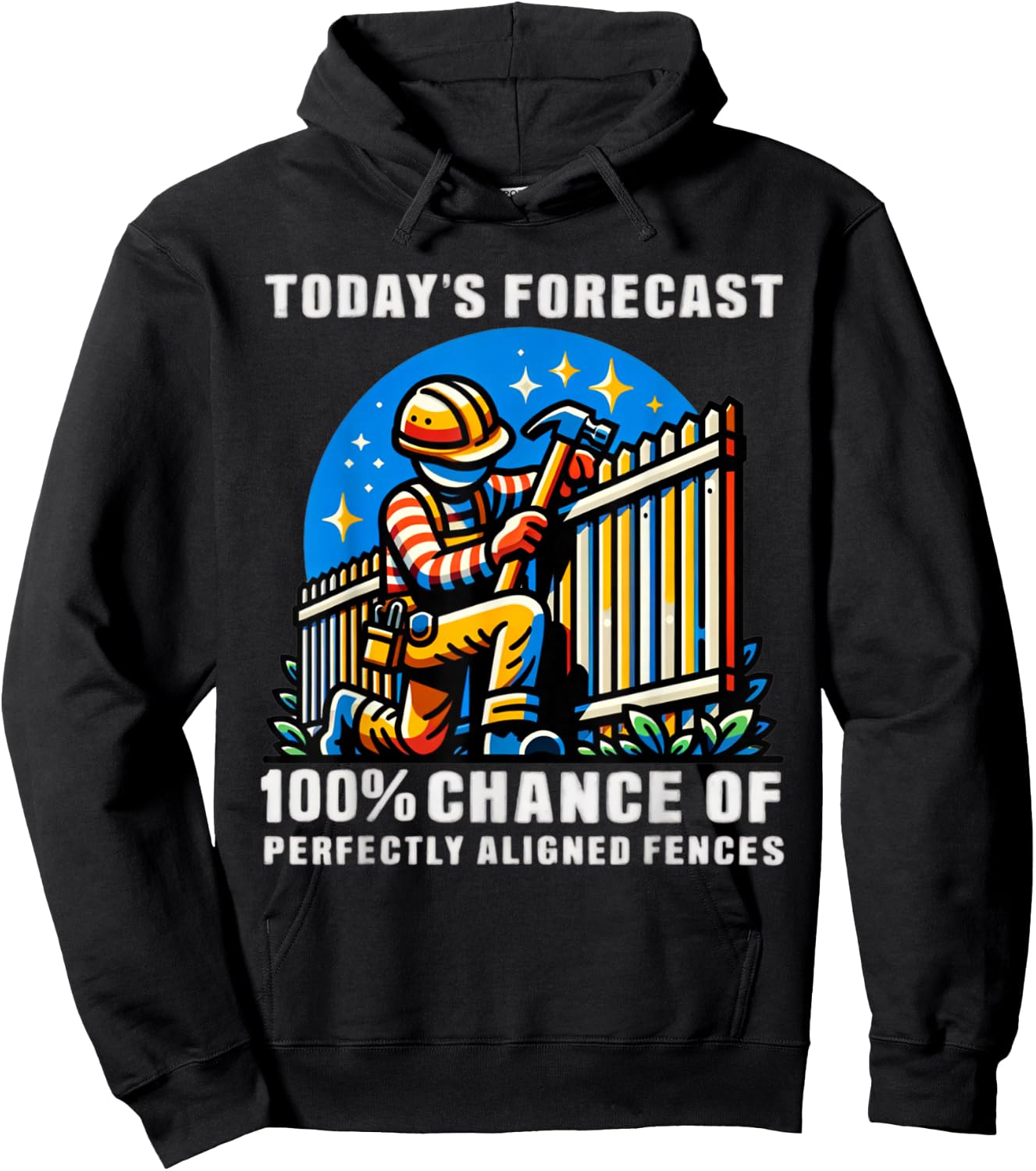 Funny Fence Installing Fence Builder Hoodie - Hoodie | Black