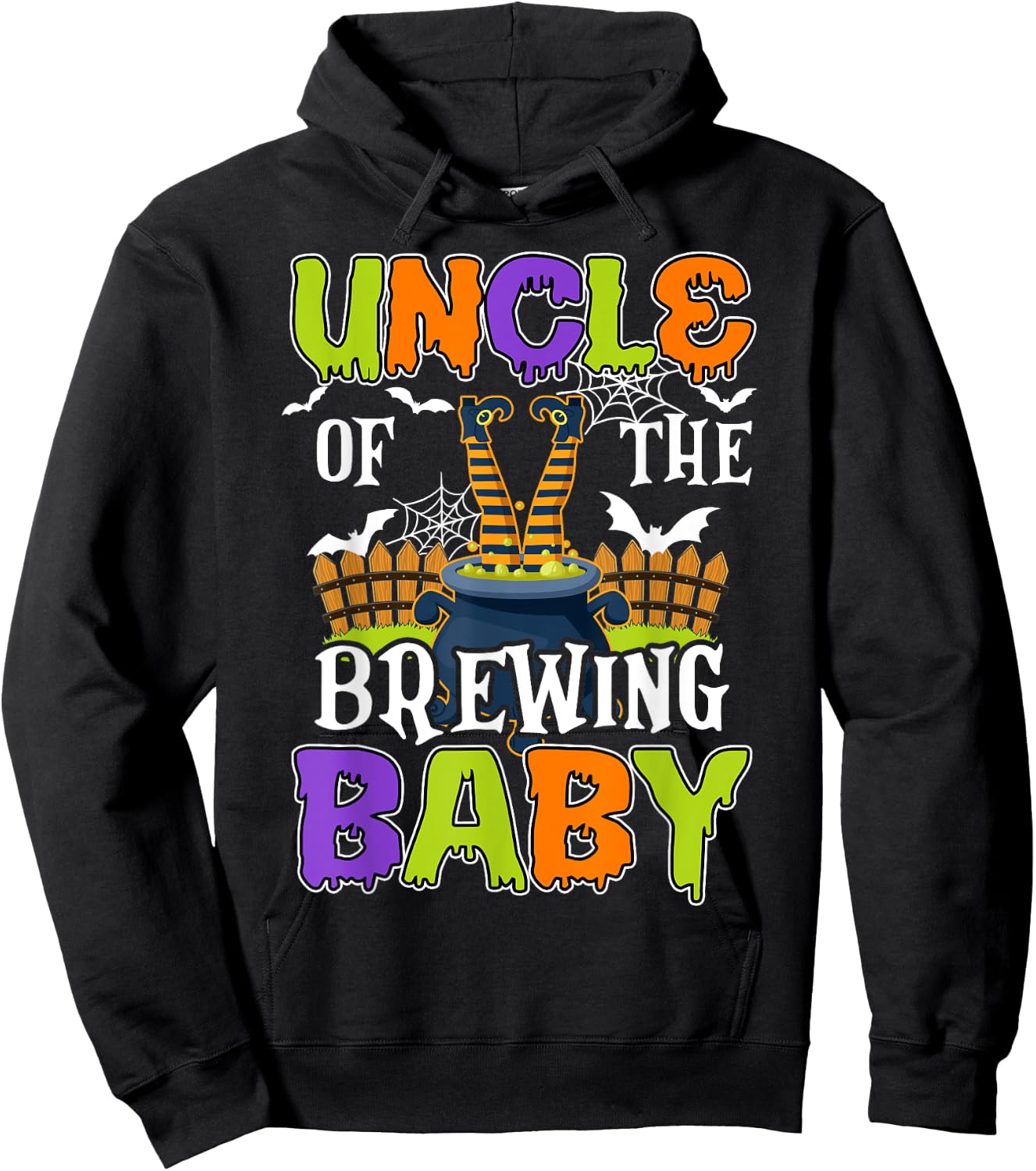 Uncle Of The Brewing Baby Halloween Witch Baby Funny Hoodie - Hoodie | Black