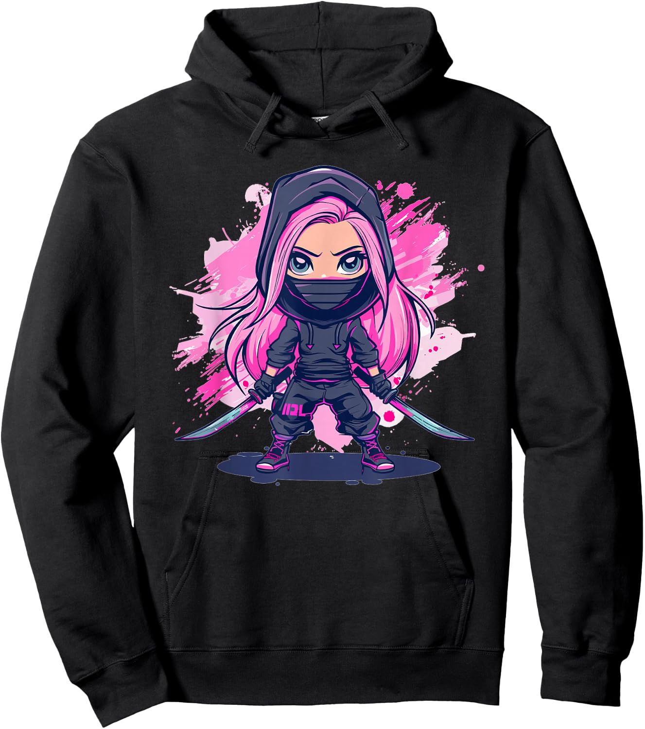 Cute Ninja Girl I Pastel Ninja Hoodie - Hoodie | Black