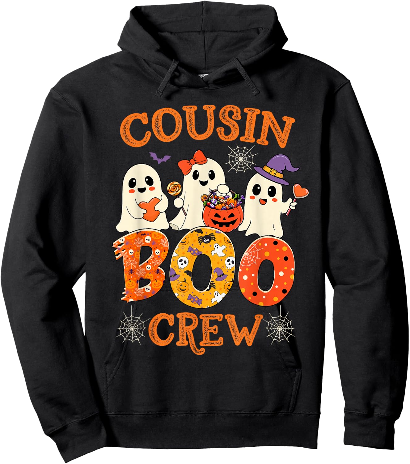 Cousin Boo Crew Funny Halloween Costume for Teacher Kids Hoodie - Hoodie | Black