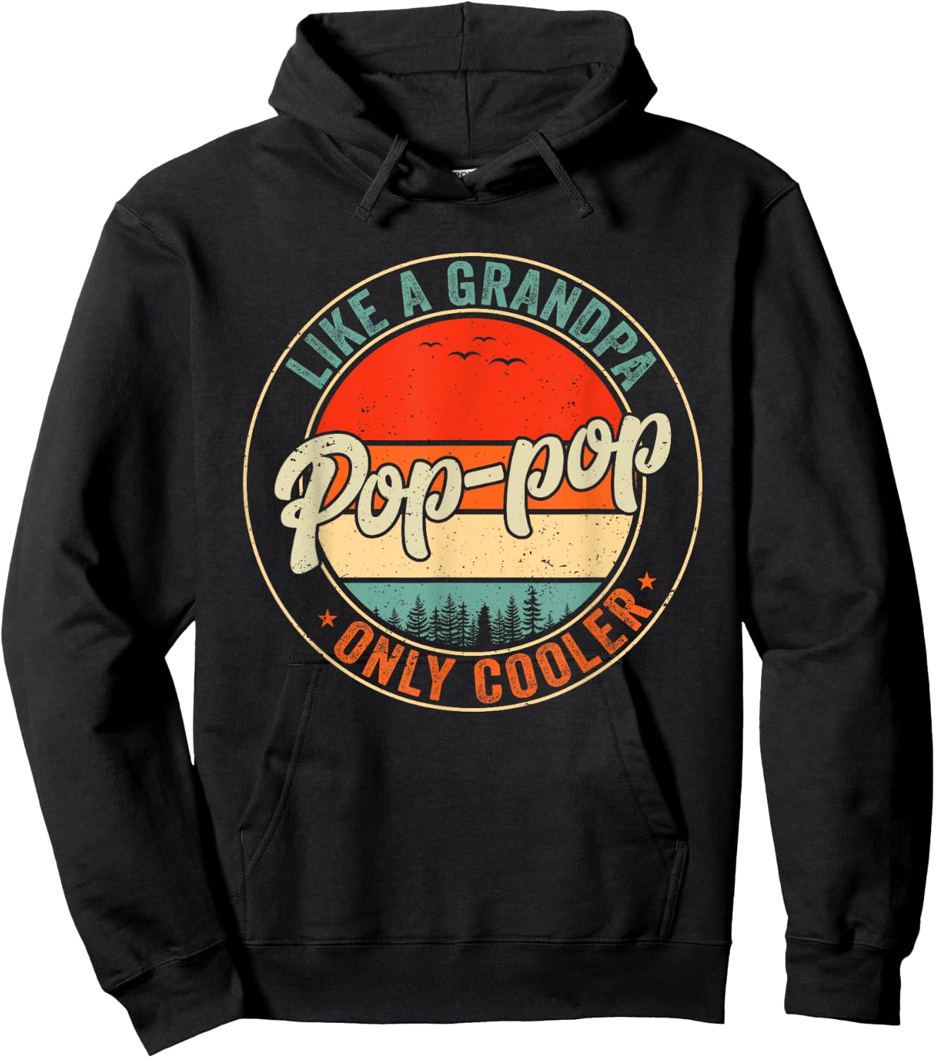 Pop Pop Like A Grandpa Only Cooler Retro Father's Day Men Hoodie - Hoodie | Black