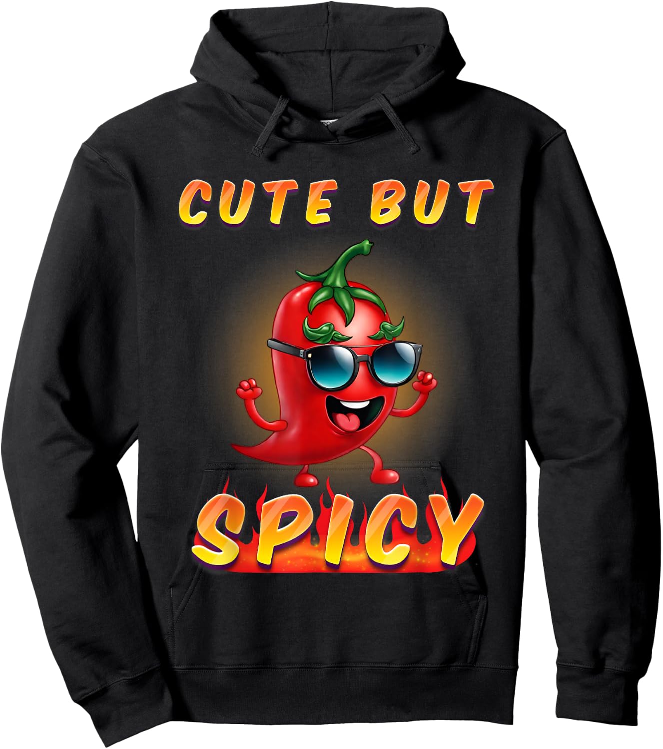 Kids Cute But Spicy Mexican Cinco De Mayo Chili Boys Girls Hoodie - Hoodie | Black