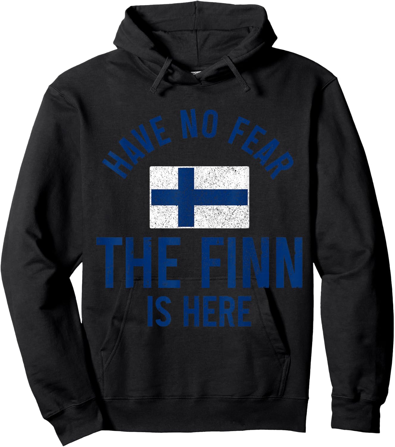 The Finn Is Here Funny Finnish Roots Finland Sisu Suomi Hoodie - Hoodie | Black