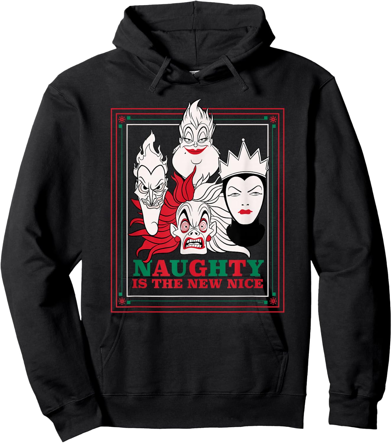 Disney Villains Holiday Christmas Naughty is The New Nice Hoodie - Hoodie | Black