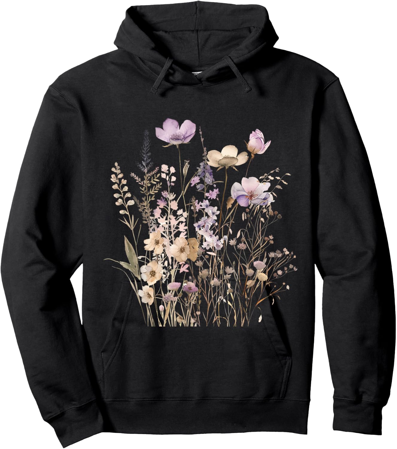 Summer Flower Botanical Nature Lover Floral Art Wildflower Hoodie - Hoodie | Black
