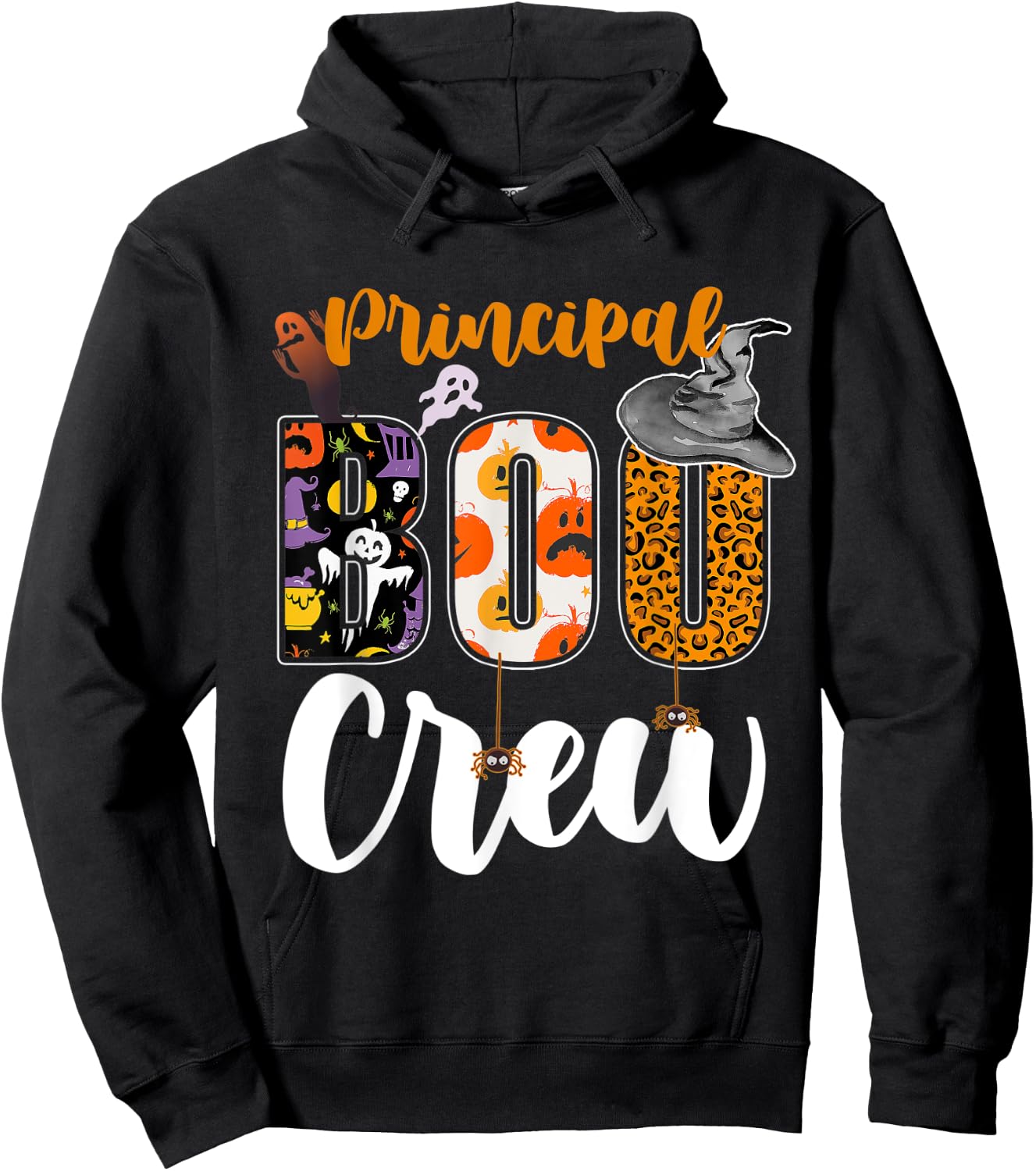 Principal Boo Crew Ghost Halloween Teachers School Matching Hoodie - Hoodie | Black