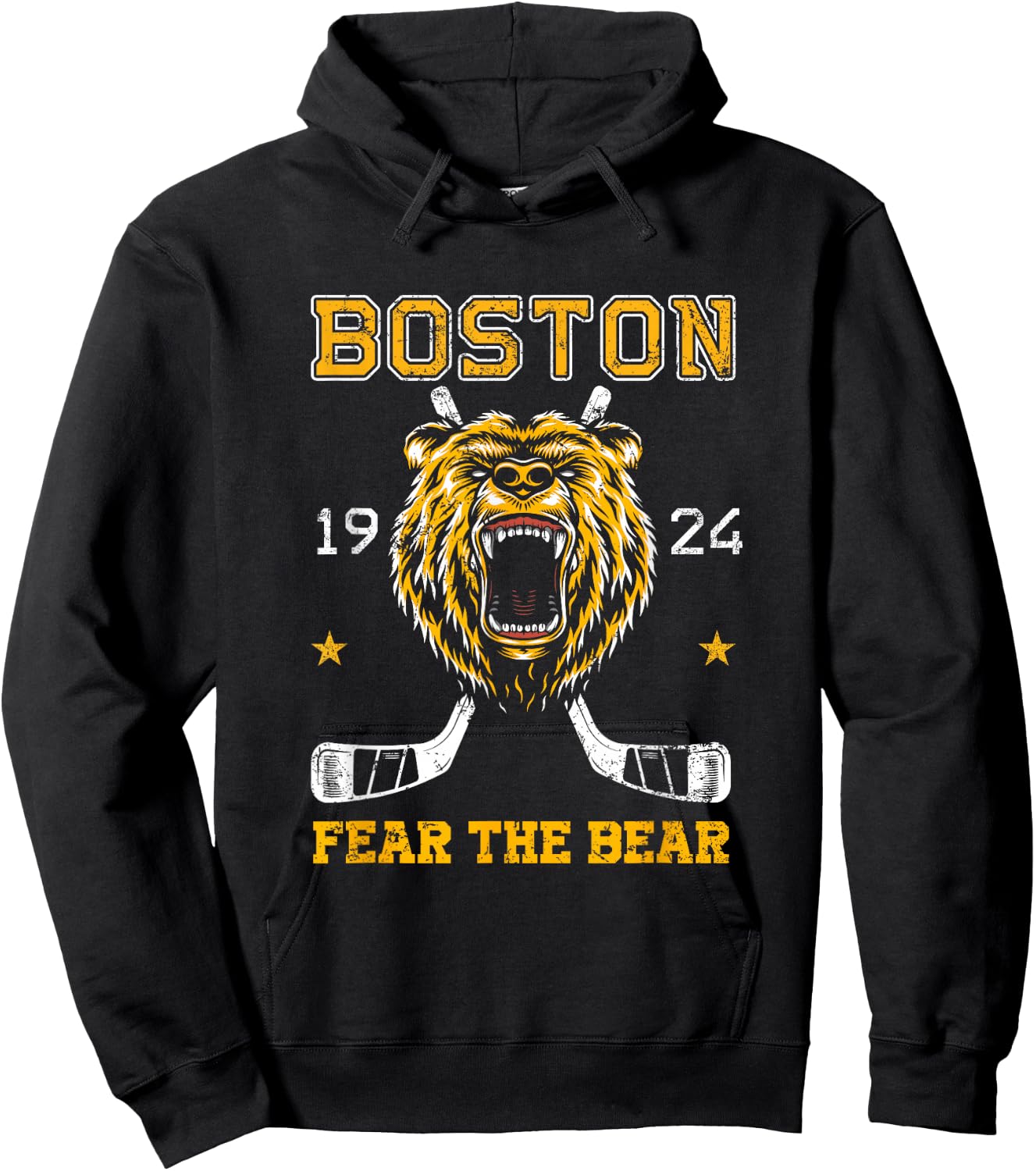 Boston Ice Hockey Fear the Bear Hoodie - Hoodie | Black