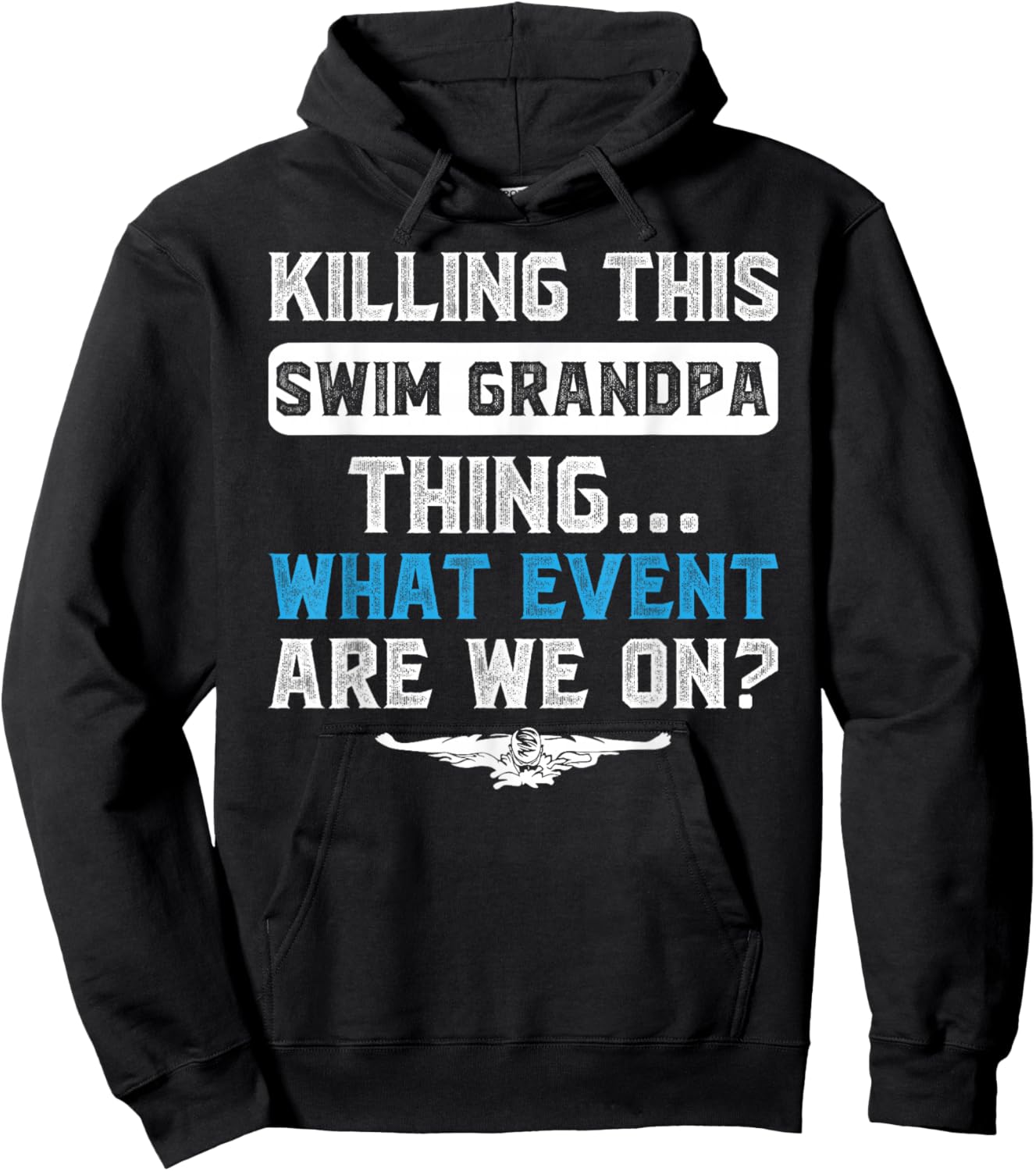 Swim Grandpa Thing Swimming Grandpa Of A Swimmer Grandfather Hoodie - Hoodie | Black