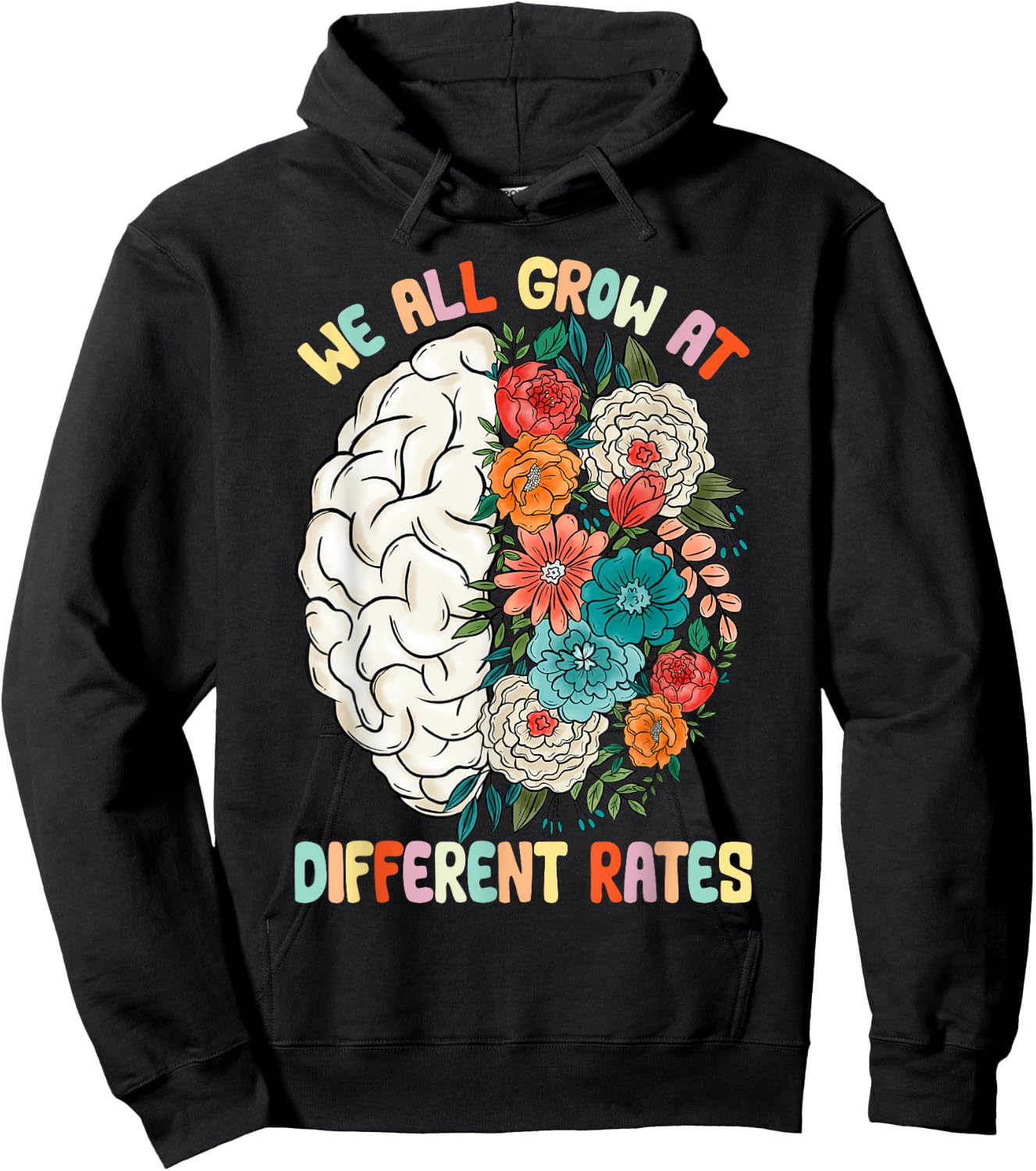 We All Grow At Different Rates Back To School Teacher Women Hoodie - Hoodie | Black