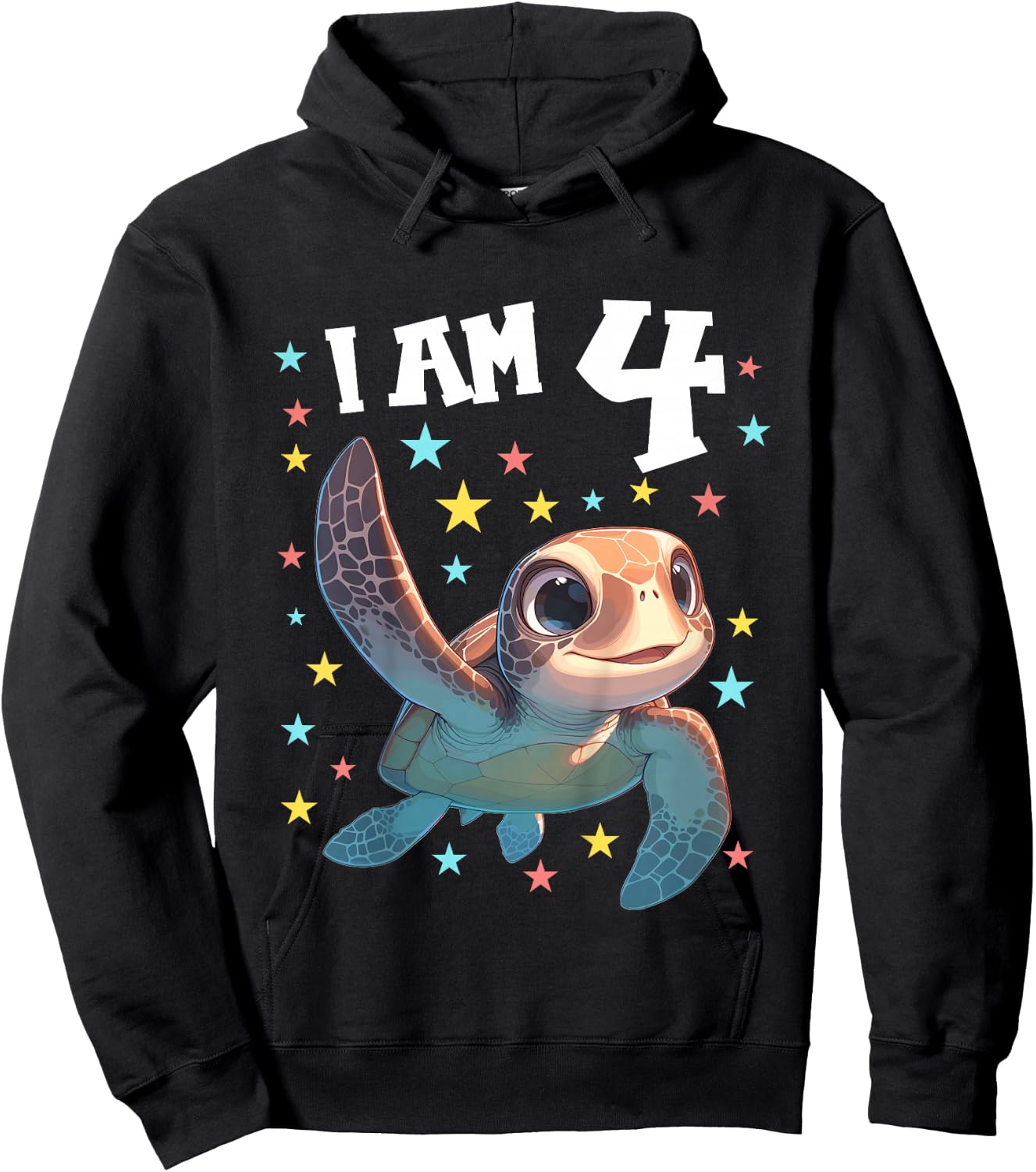 4 Years old 4 birthday Sea Turtles Boy Girl Sea Turtle Hoodie - Hoodie | Black