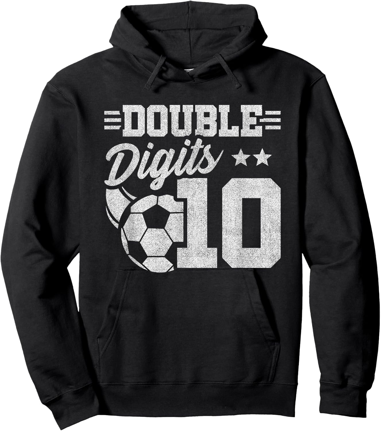 10th Birthday Double Digits - Soccer 10 Year Old Birthday Hoodie - Hoodie | Black