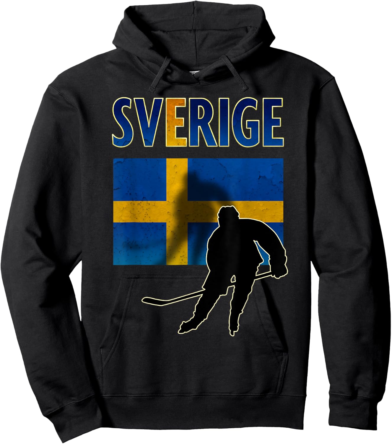 Sweden Ice Hockey T Shirt Swedish Flag Hoodie - Hoodie | Black