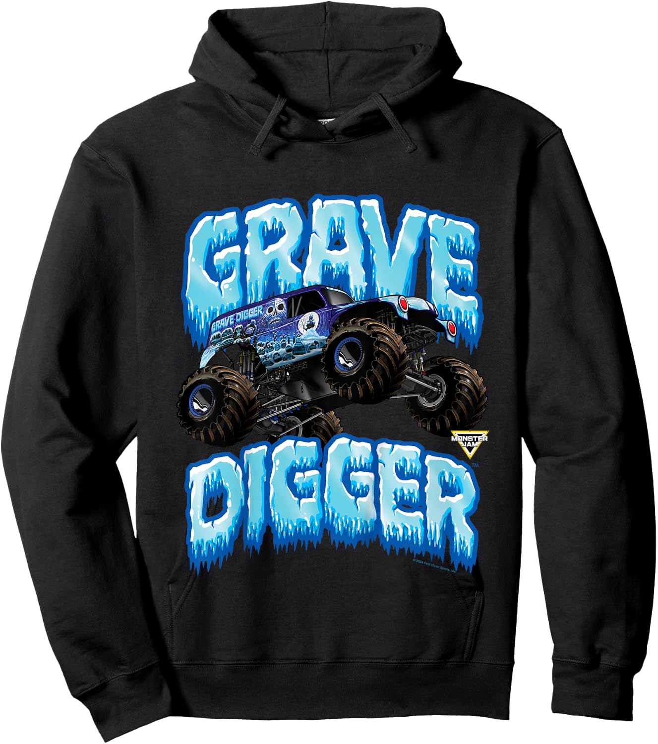 Monster Jam Kids Grave Digger Ice Cold Monster Truck Hoodie - Hoodie | Black