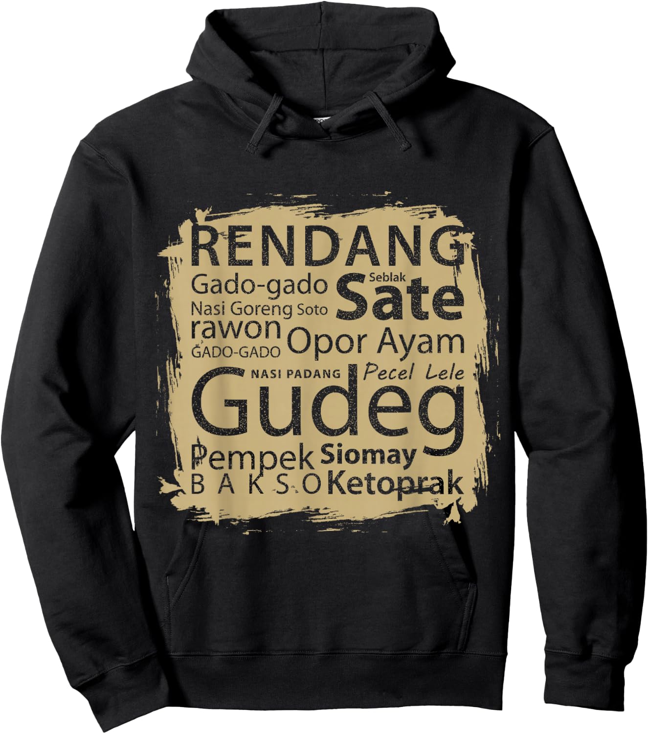 Vintage Retro Apparel Of Indonesia Food Top Favorit Indonesia Food Hoodie - Hoodie | Black