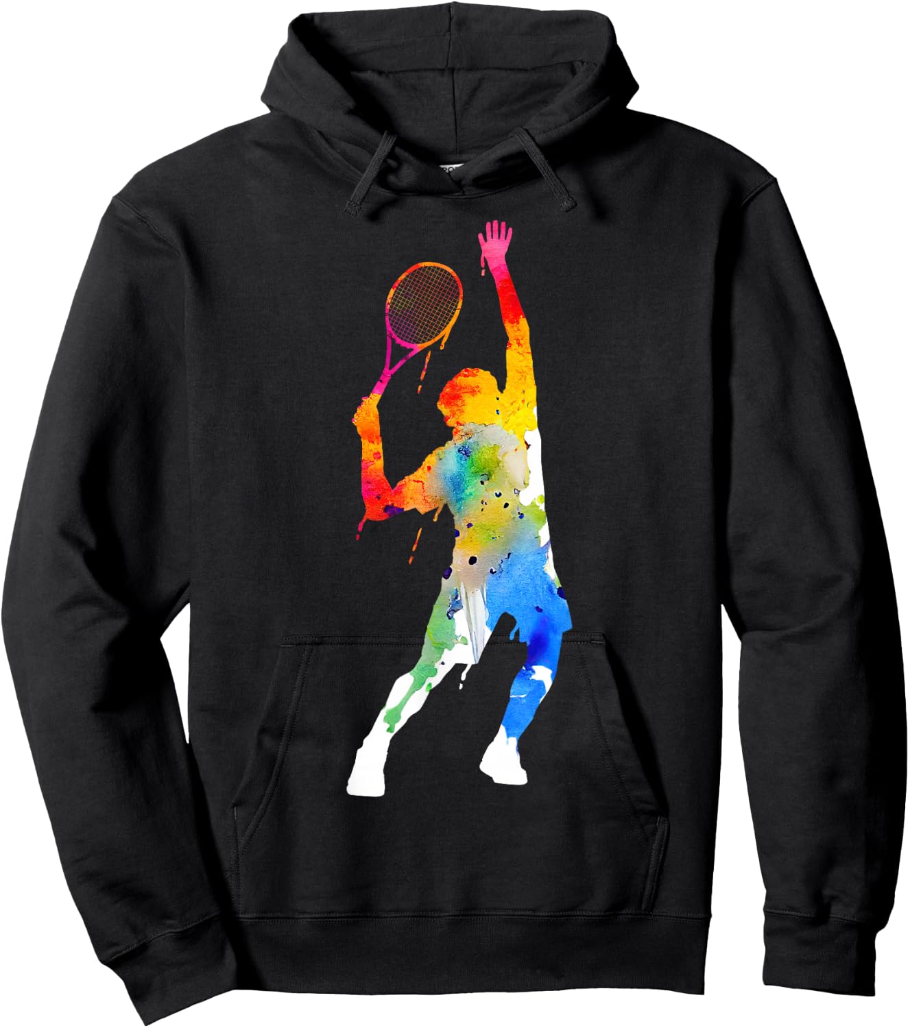 Colourful Tennis Player Hoodie - Hoodie | Black