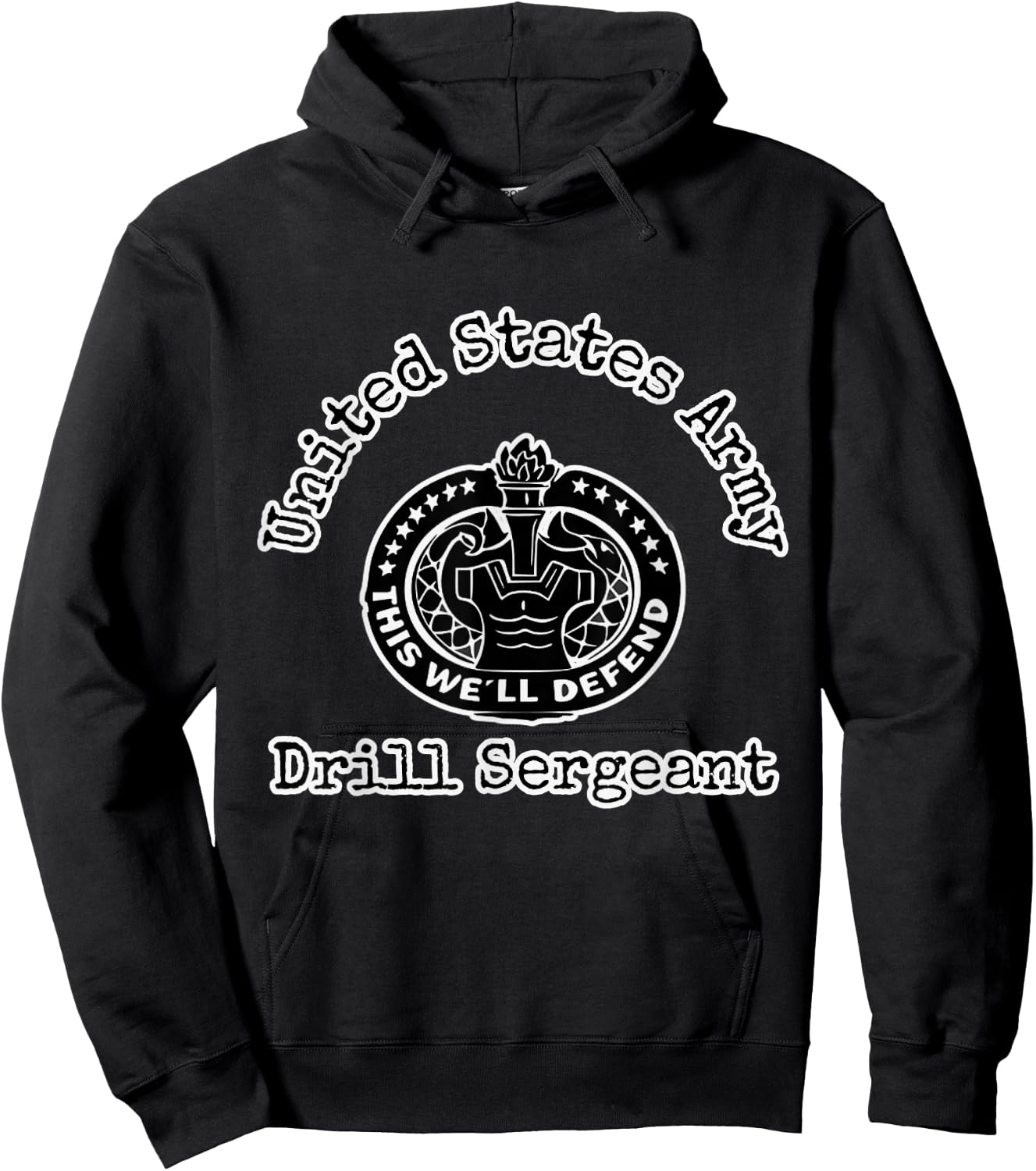 Army Drill Sergeant Badge Hoodie - Hoodie | Black