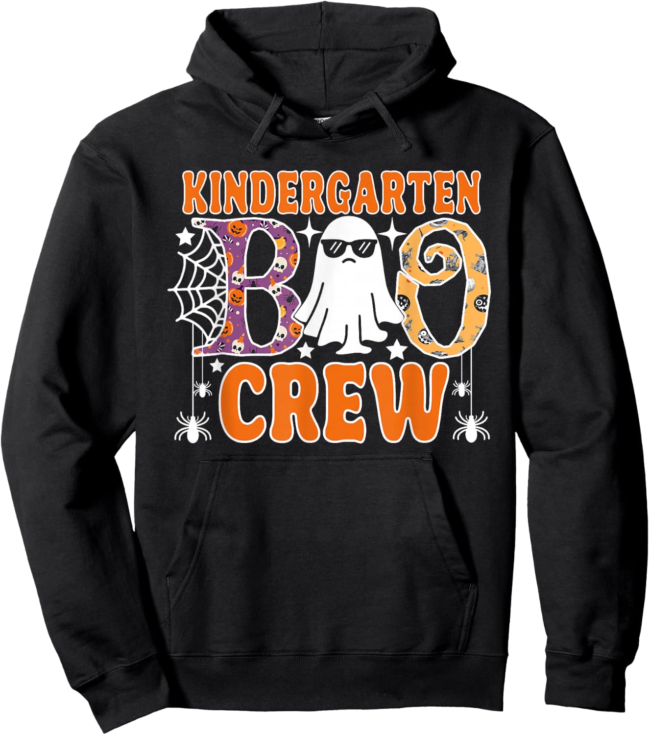 Kindergarten Boo Crew Funny Halloween Teachers Students Hoodie - Hoodie | Black