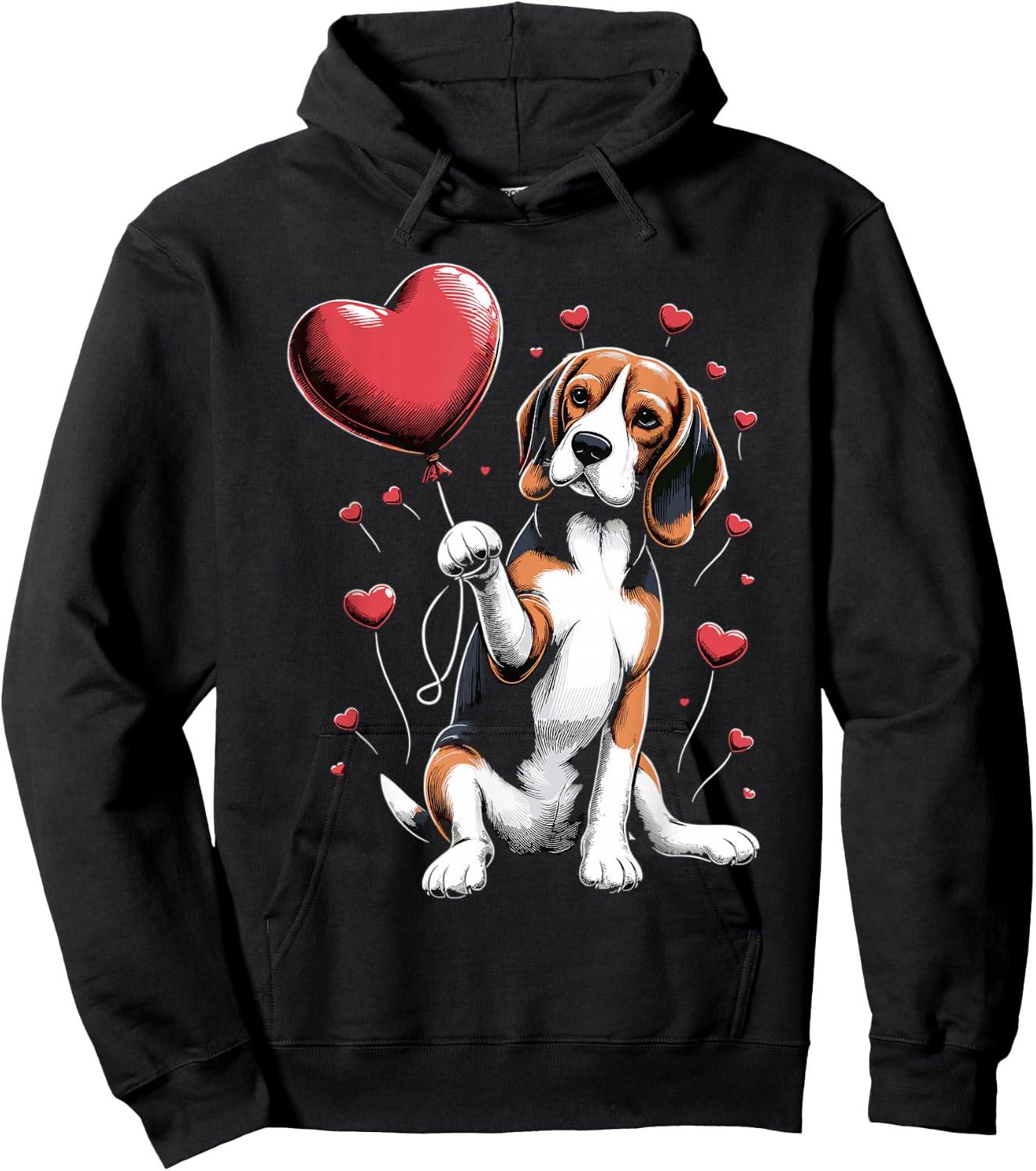 Beagle Dog Valentine's Day Dog Owner Valentine Hoodie - Hoodie | Black