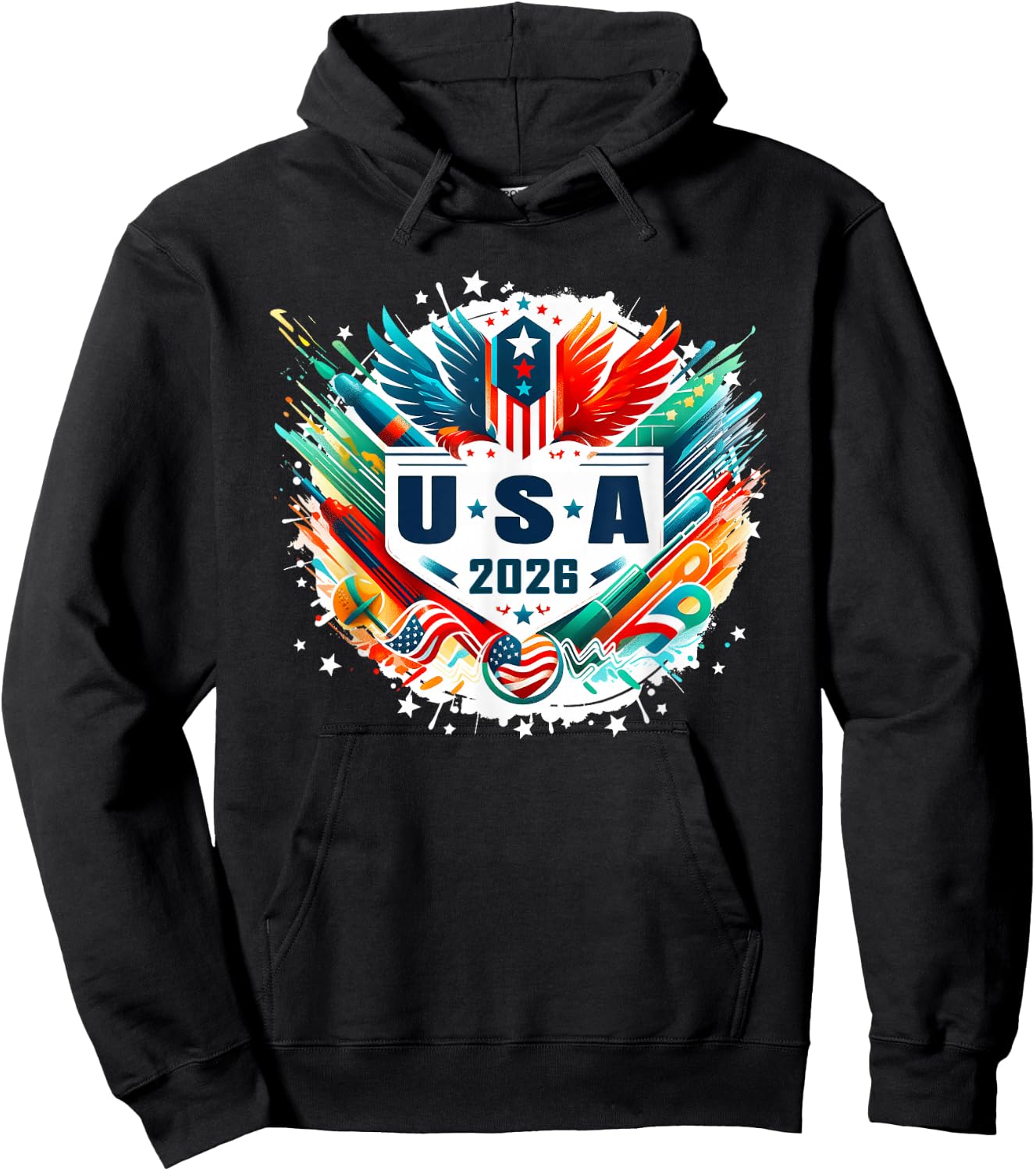 USA 2026 Go United States Sport USA Team 2026 USA Hoodie - Hoodie | Black