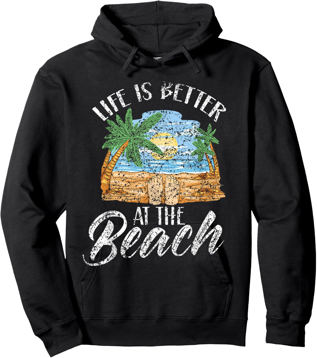 Life Is Better At The Beach Beaches Lover Beachgoer Summer Hoodie - Hoodie | Black