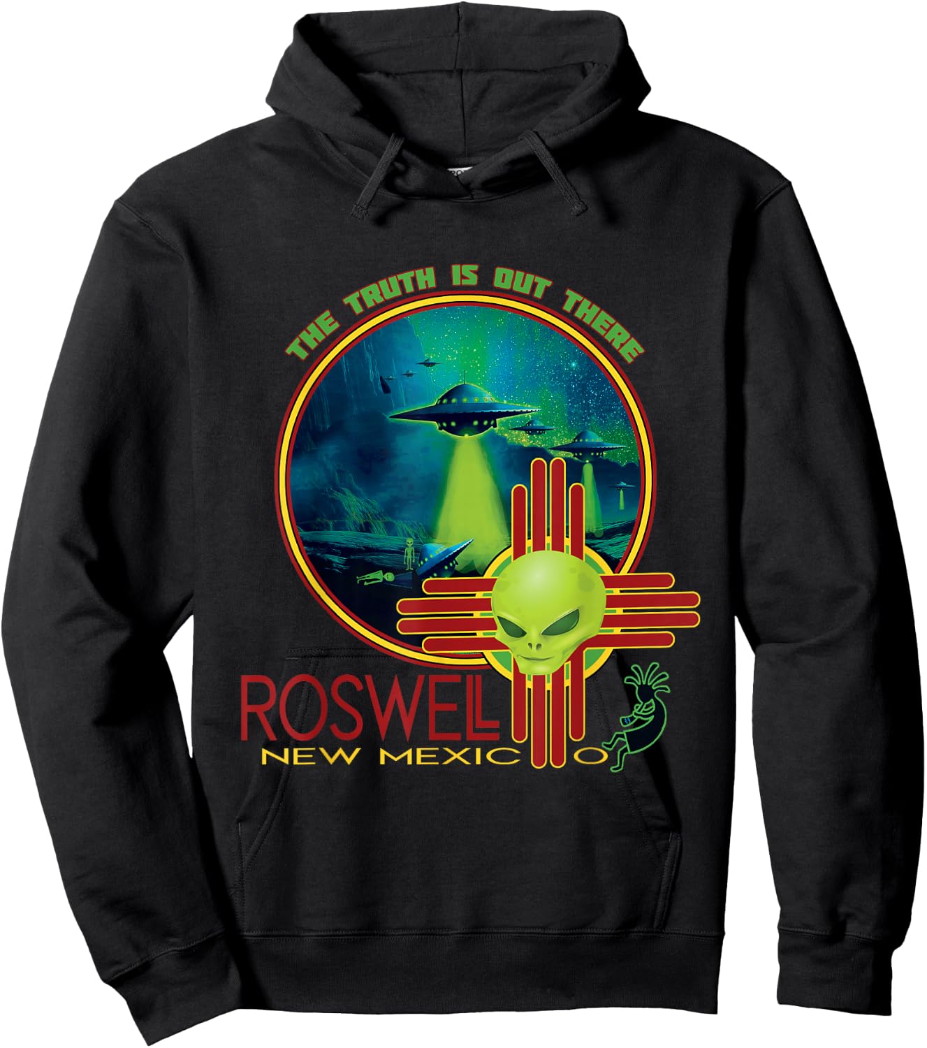 Roswell New Mexico Alien Spaceship Crash Souvenir Hoodie - Hoodie | Black