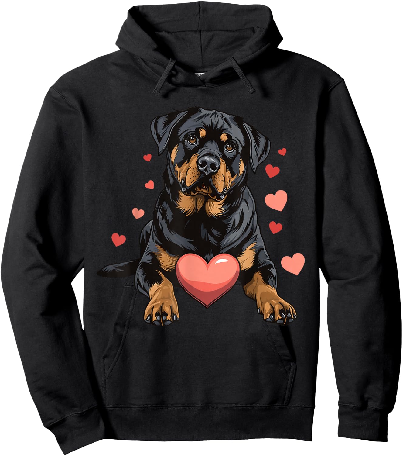 Rottweiler Dog Heart Pet Dog Animal Lover Hoodie - Hoodie | Black