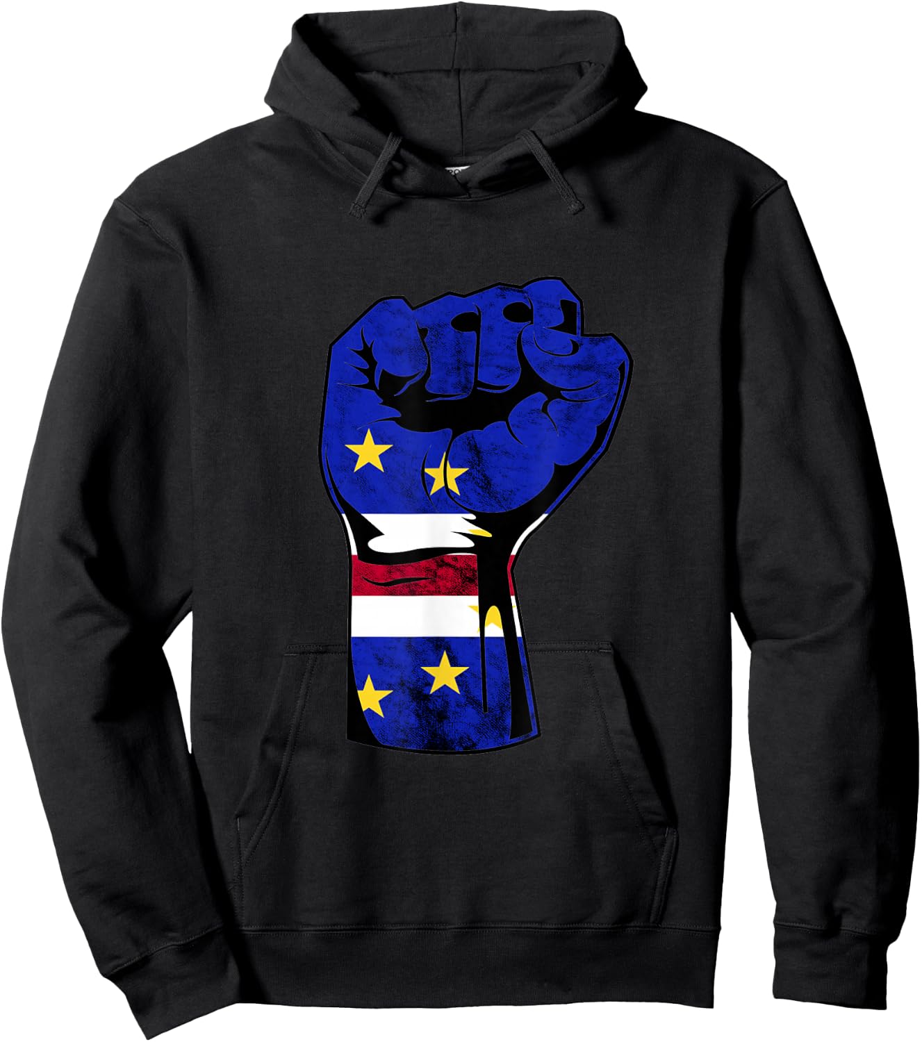 Cape Verde Cape Verdean Flag Power Handfist Cabo Pride Hoodie - Hoodie | Black