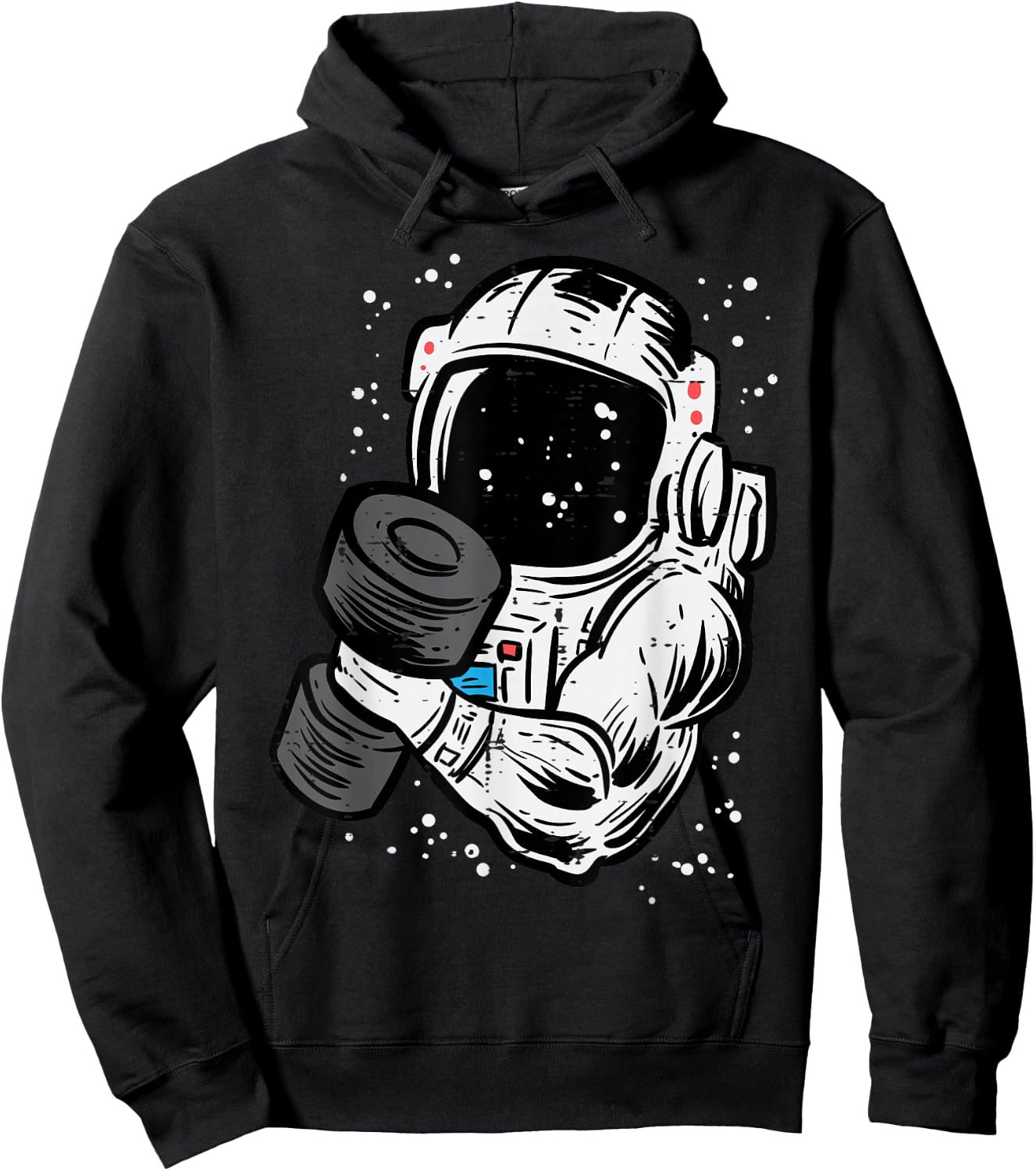 Astronaut Workout Dumbbell Space Gym Fitness Men Women Kids Hoodie - Hoodie | Black