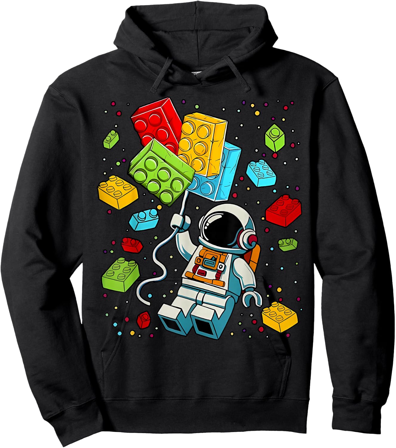 Space Astronaut Master Builder Building Blocks Boys Kids Hoodie - Hoodie | Black